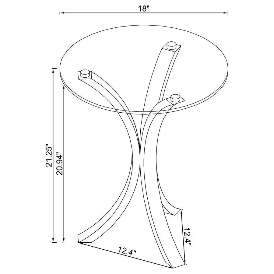 Laning - Round Glass Top Acrylic Side Table - Clear