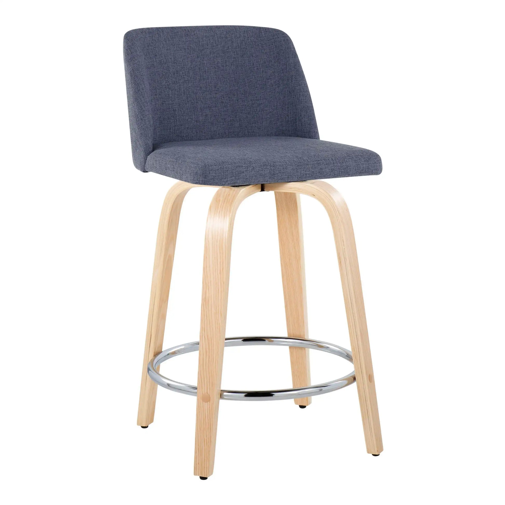 Toriano - Contemporary Fixed Height Counter Stool & Swivel And Round Footrest (Set of 2) - Best Buy Furniture