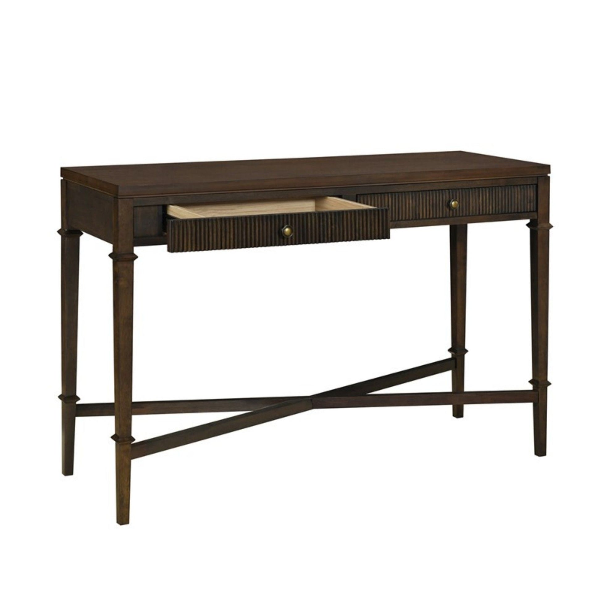 Fluted - 2 Drawer Storage Console Table - Brown - Best Buy Furniture