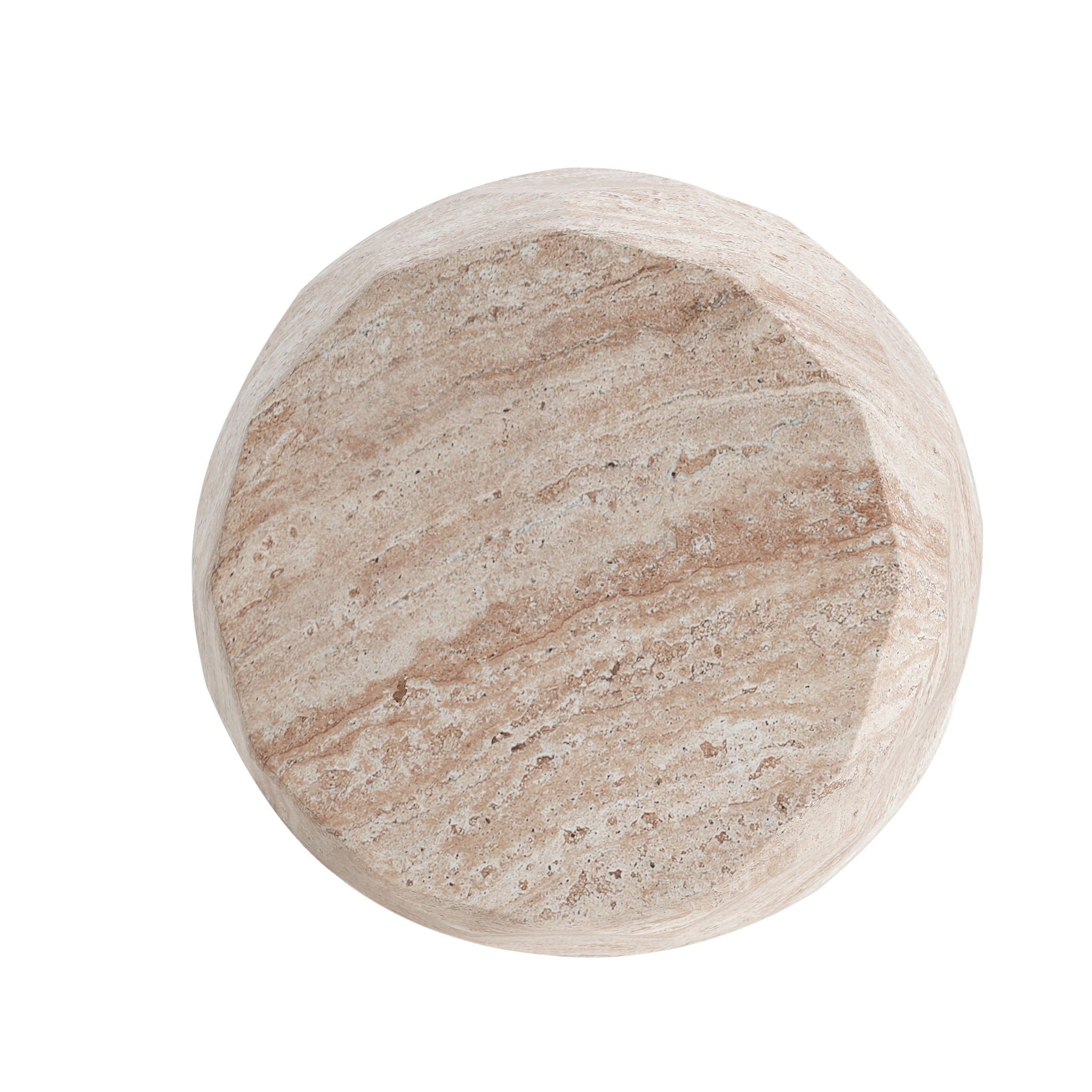 Travertine Lightweight Concrete Side Table For Indoor / Outdoor Use - Beige - Best Buy Furniture