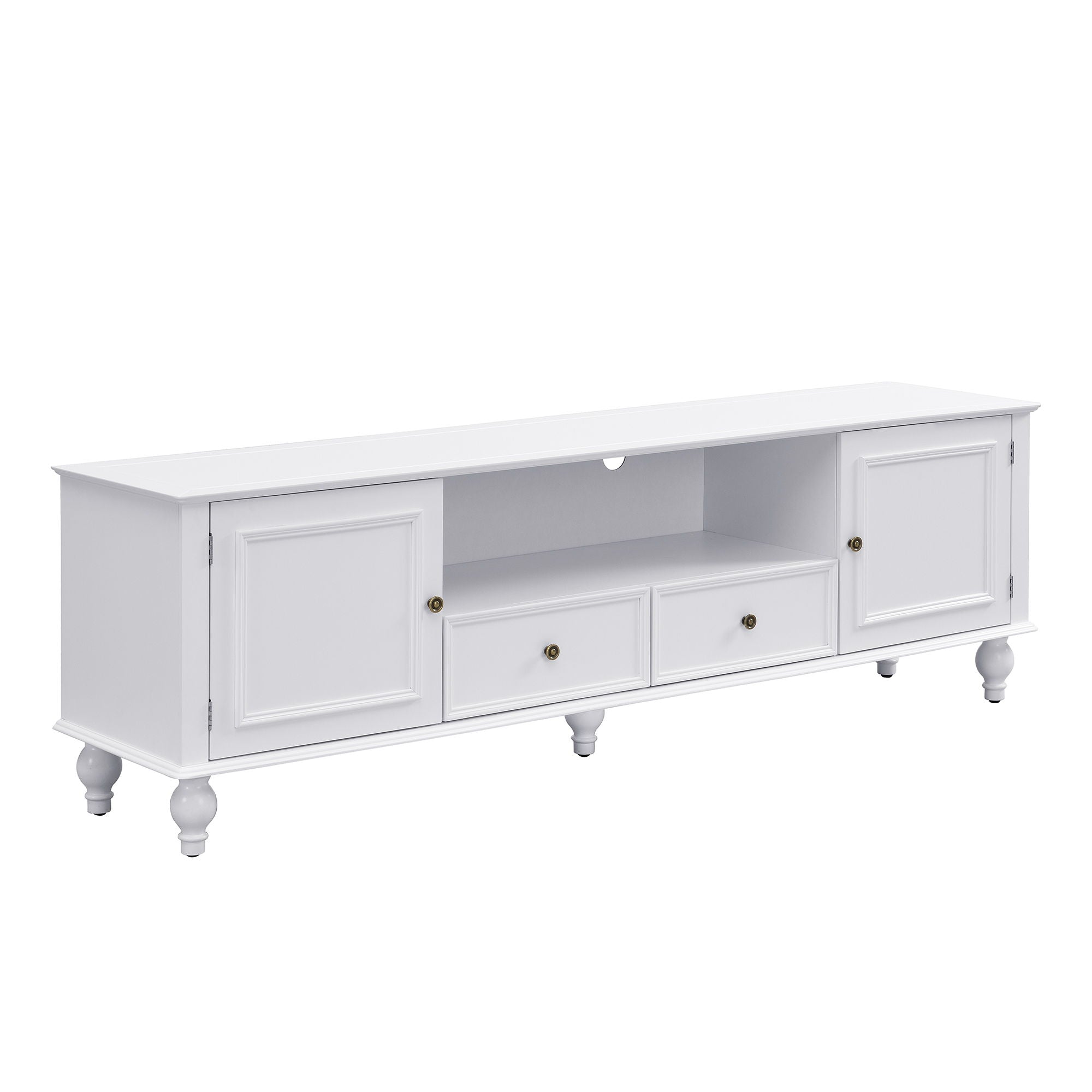 TV Stand For TVs Up To 80", Entertainment Center With Open Compartment
