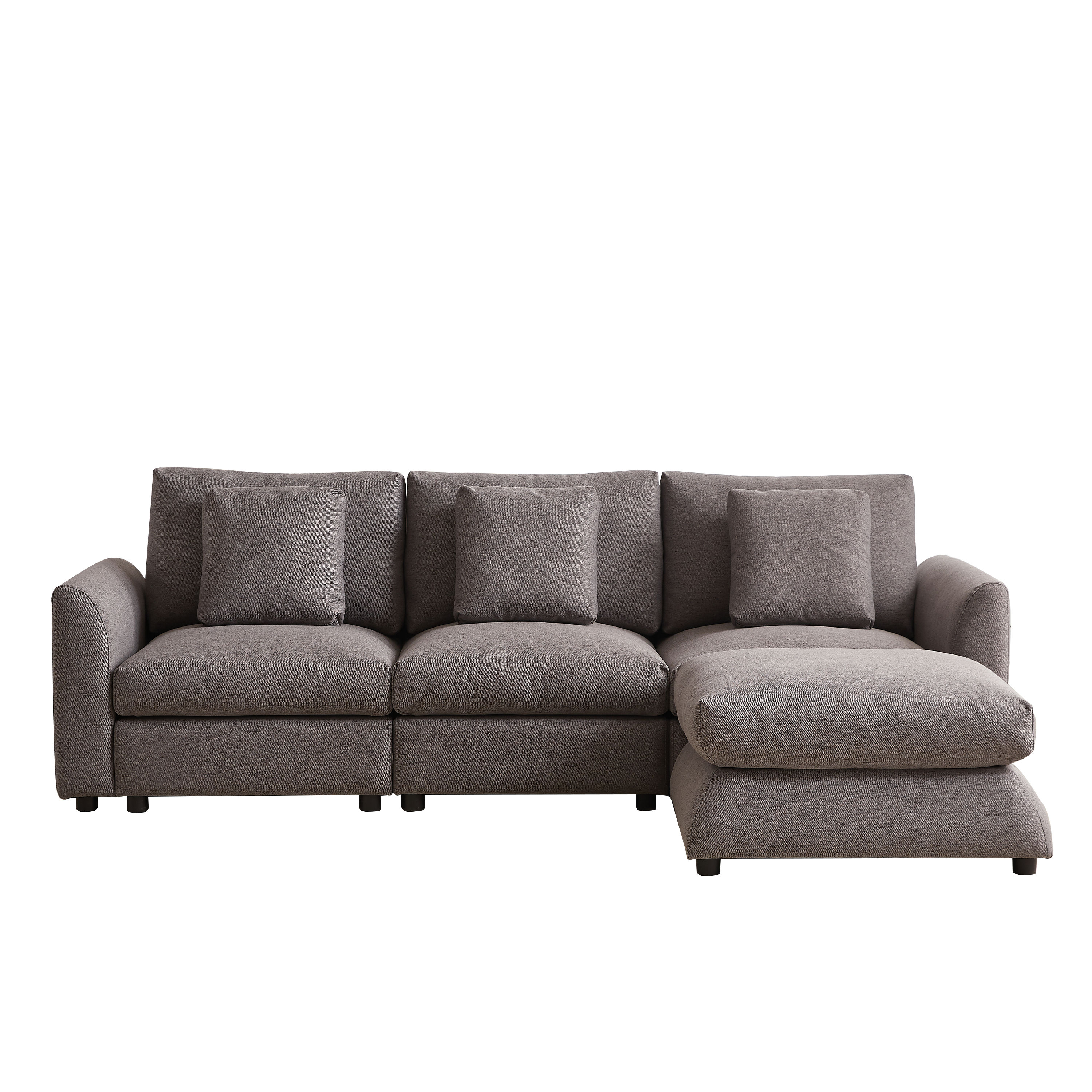 102.2 Inch Combination Modular Sofa with Ottoman Grey