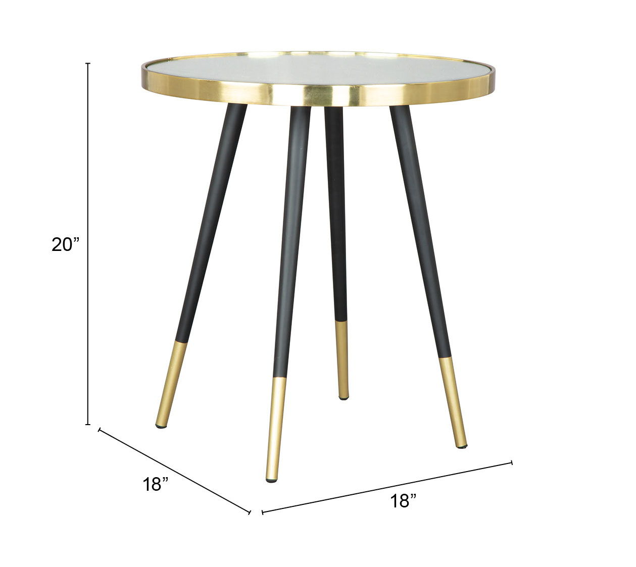 Particle - Side Table - Black & Gold