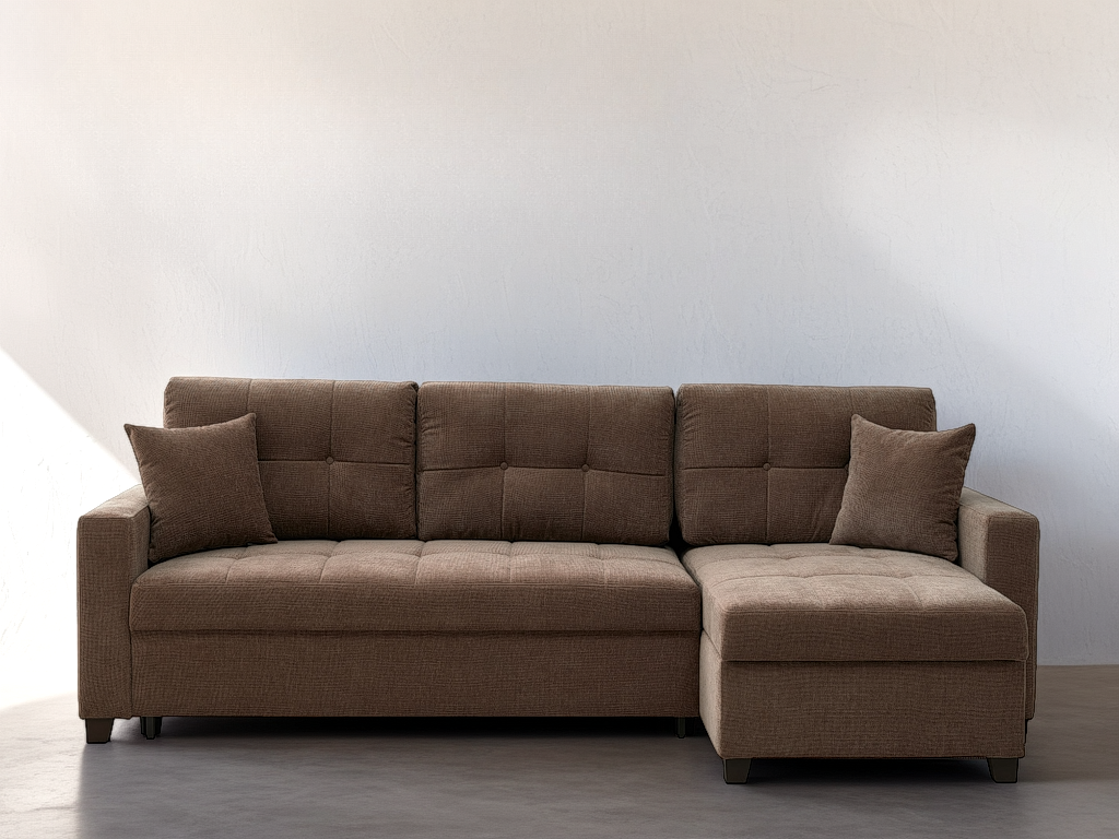 IVY 102" Reversible Chase Queen Sleeper Sectional - Brown