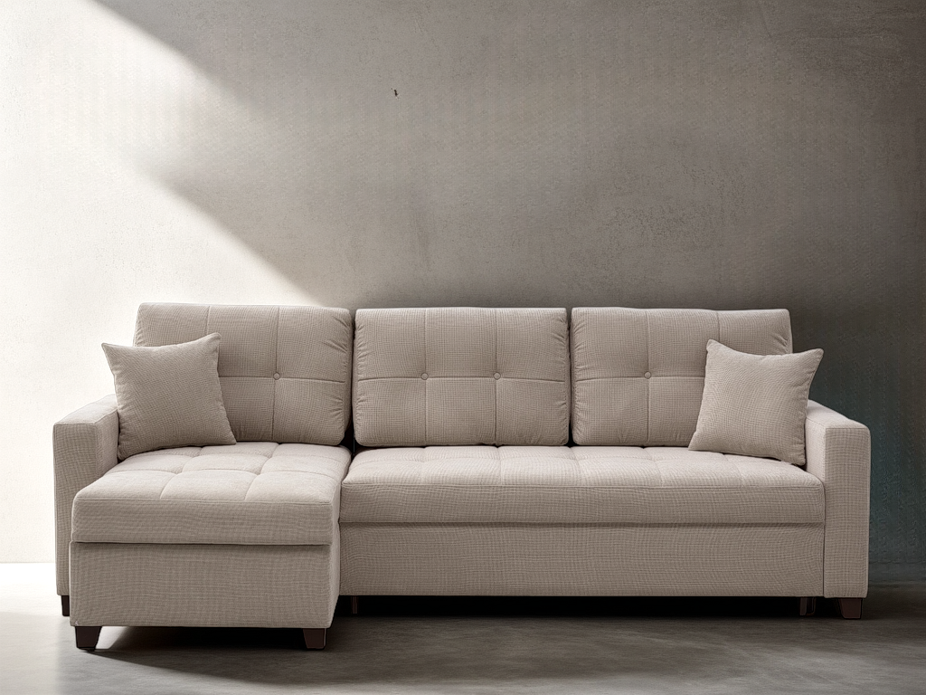 IVY 102" Reversible Chase Queen Sleeper Sectional - Beige