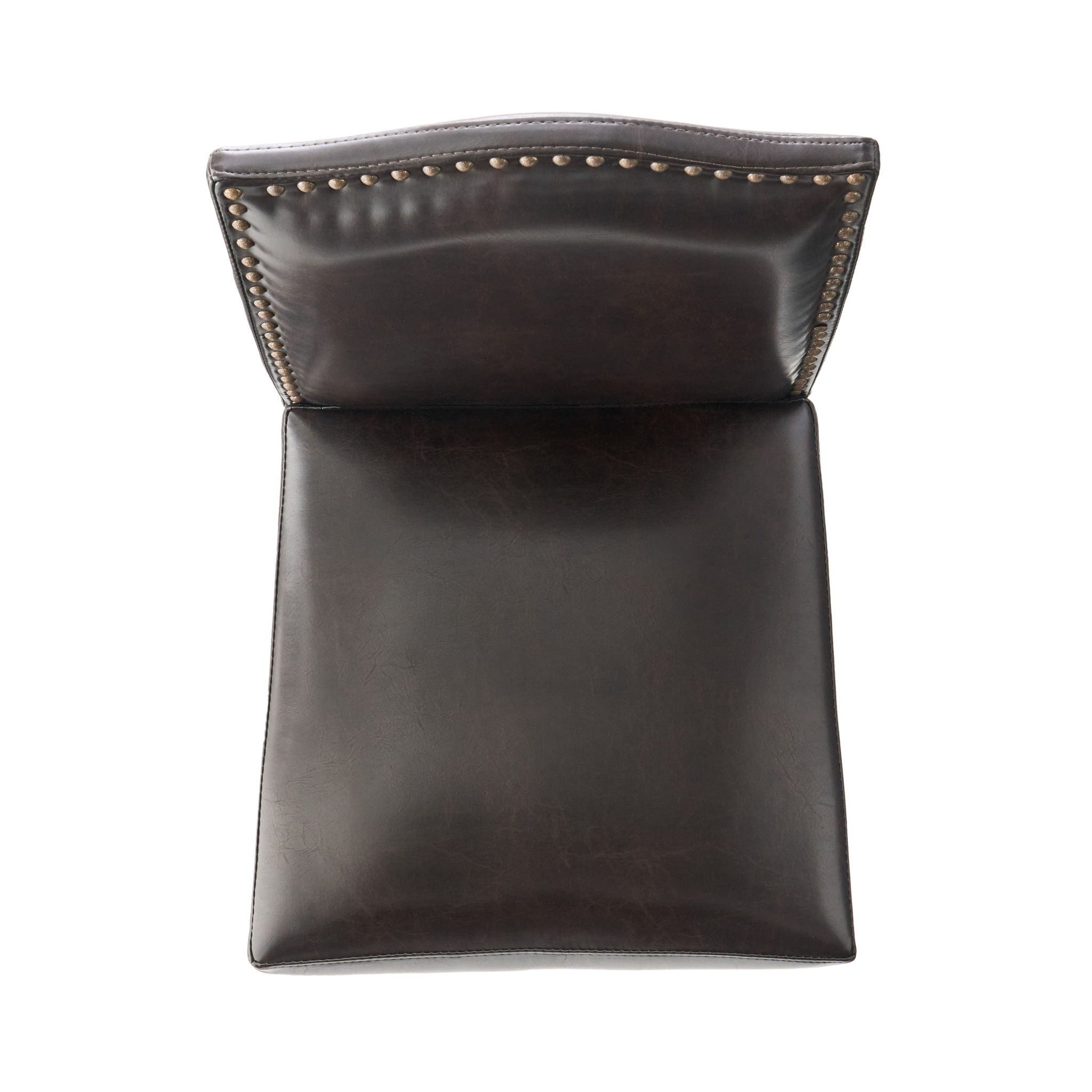 Bar Stools (Set of 2), Upholstered Barstools Armless, Rubber Wood Leg - Brown