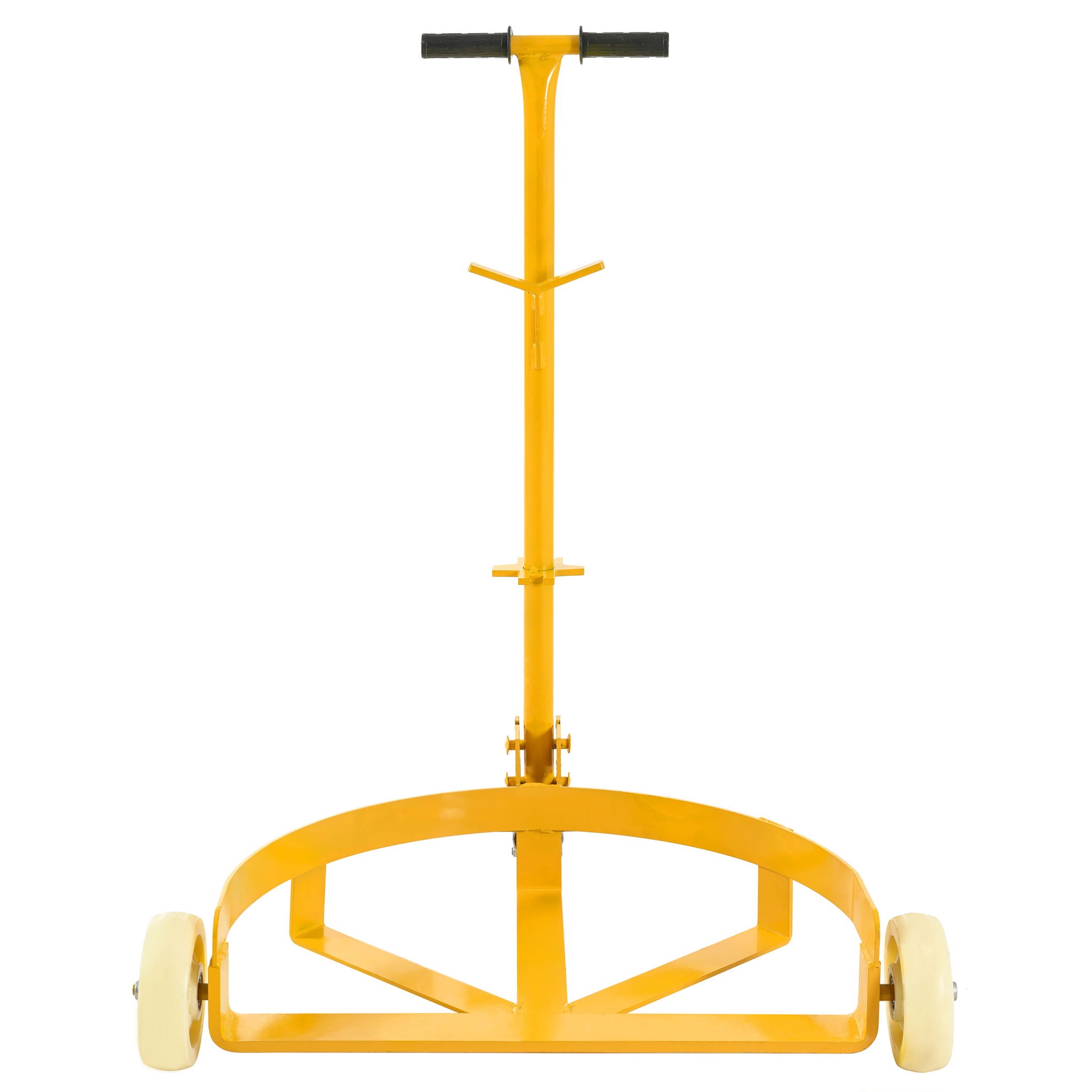 Steel Drum Dolly 55 Gallon Capacity Oil Barrel Mover With Wheels Low Profile Caddy - Yellow