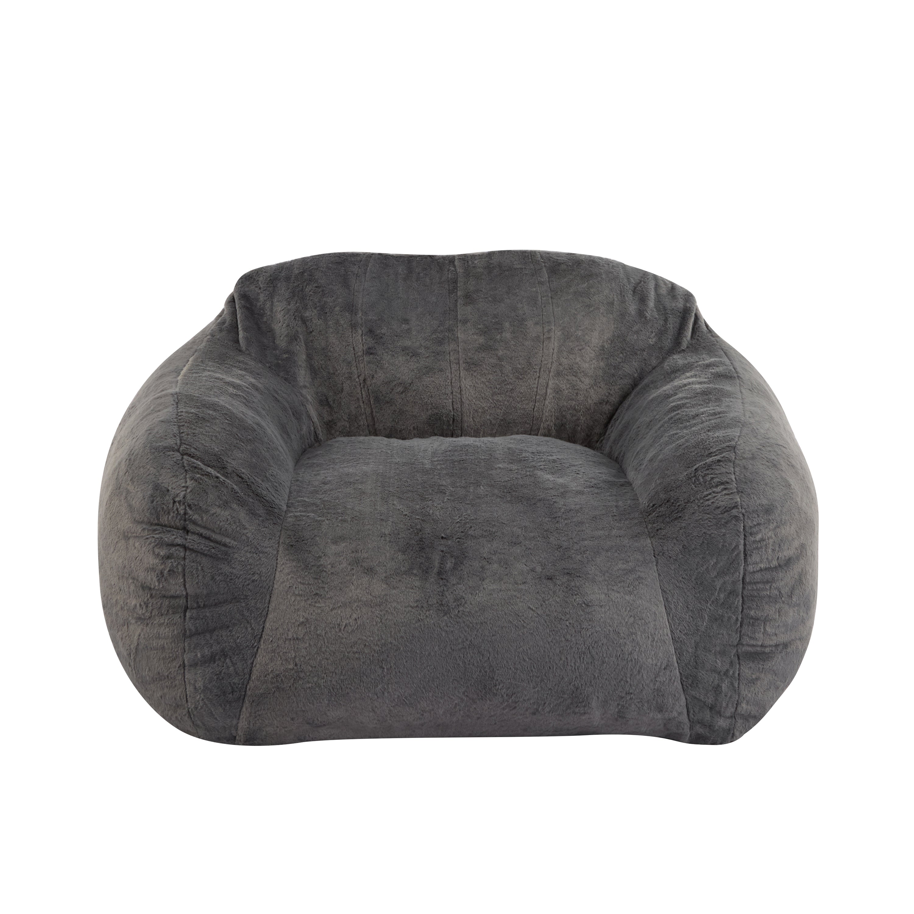 Sezze Indoor Bean Bag Chair with Gray Faux Fur