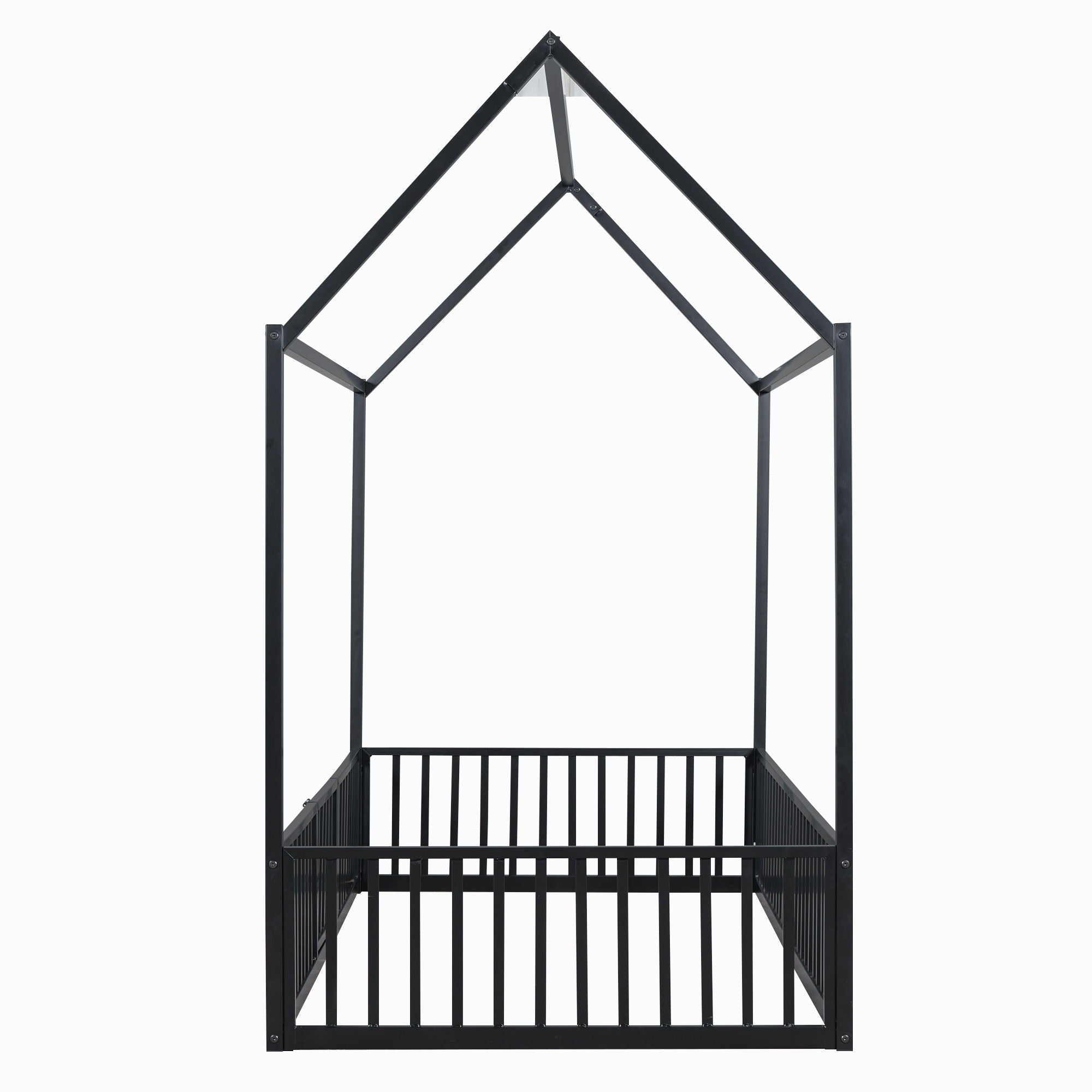 Metal House Bed With Fence And Door