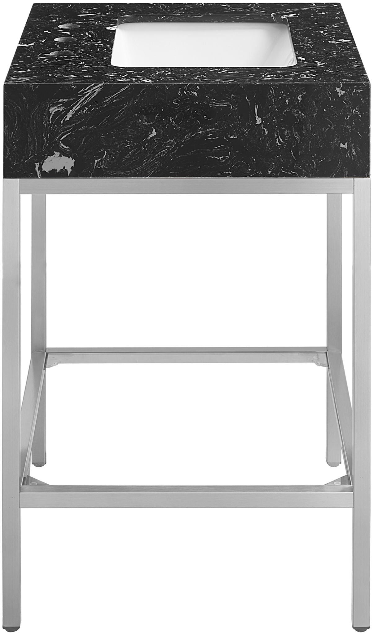 Marmo - Engineered Marble Bathroom Vanity With Chrome Base