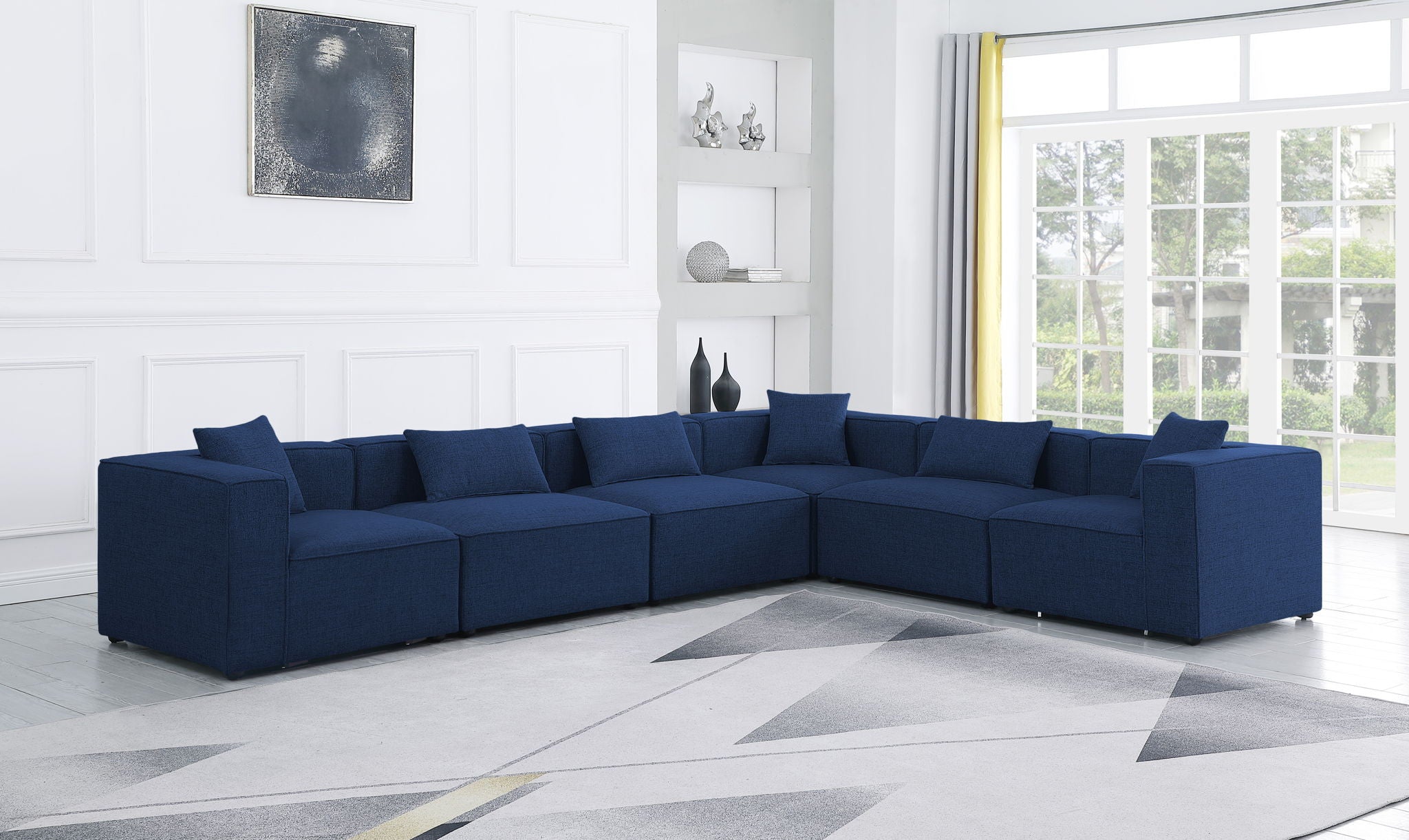 Cube - Linen 6 Piece Modular Corner Sectional