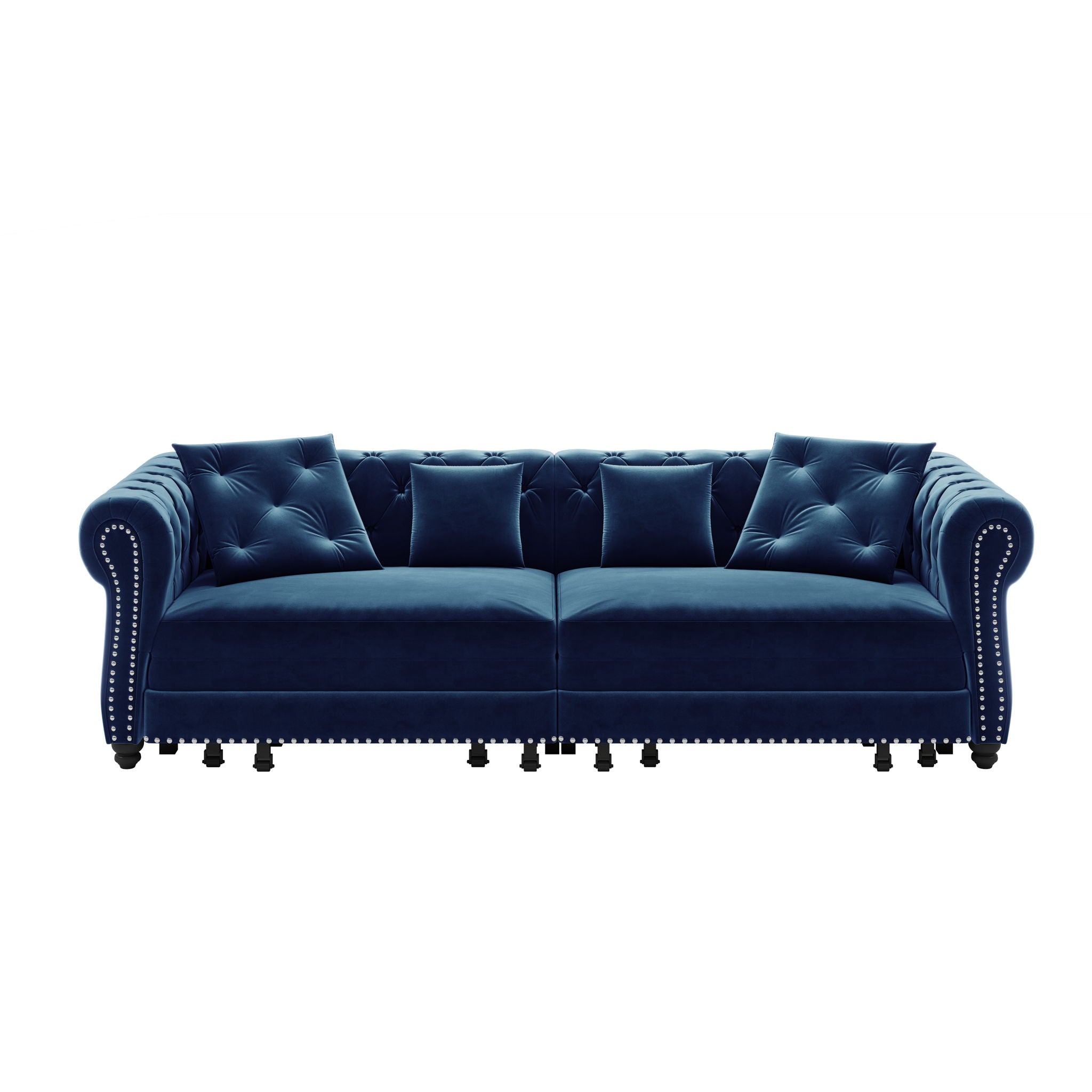 3 In 1 Pull Out Sofa Bed With Movable Ottoman