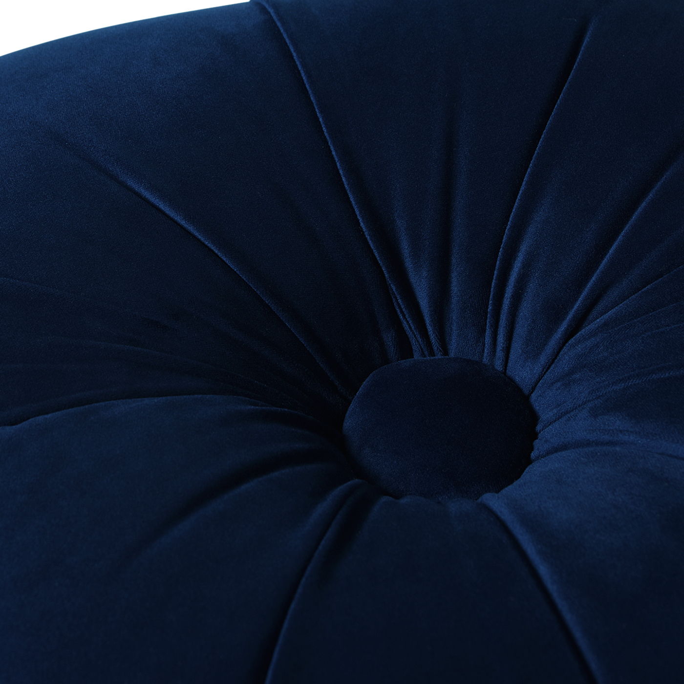Ellen - Upholstered Clover Ottoman With Gold Bullion Fringe - Navy Blue - Best Buy Furniture