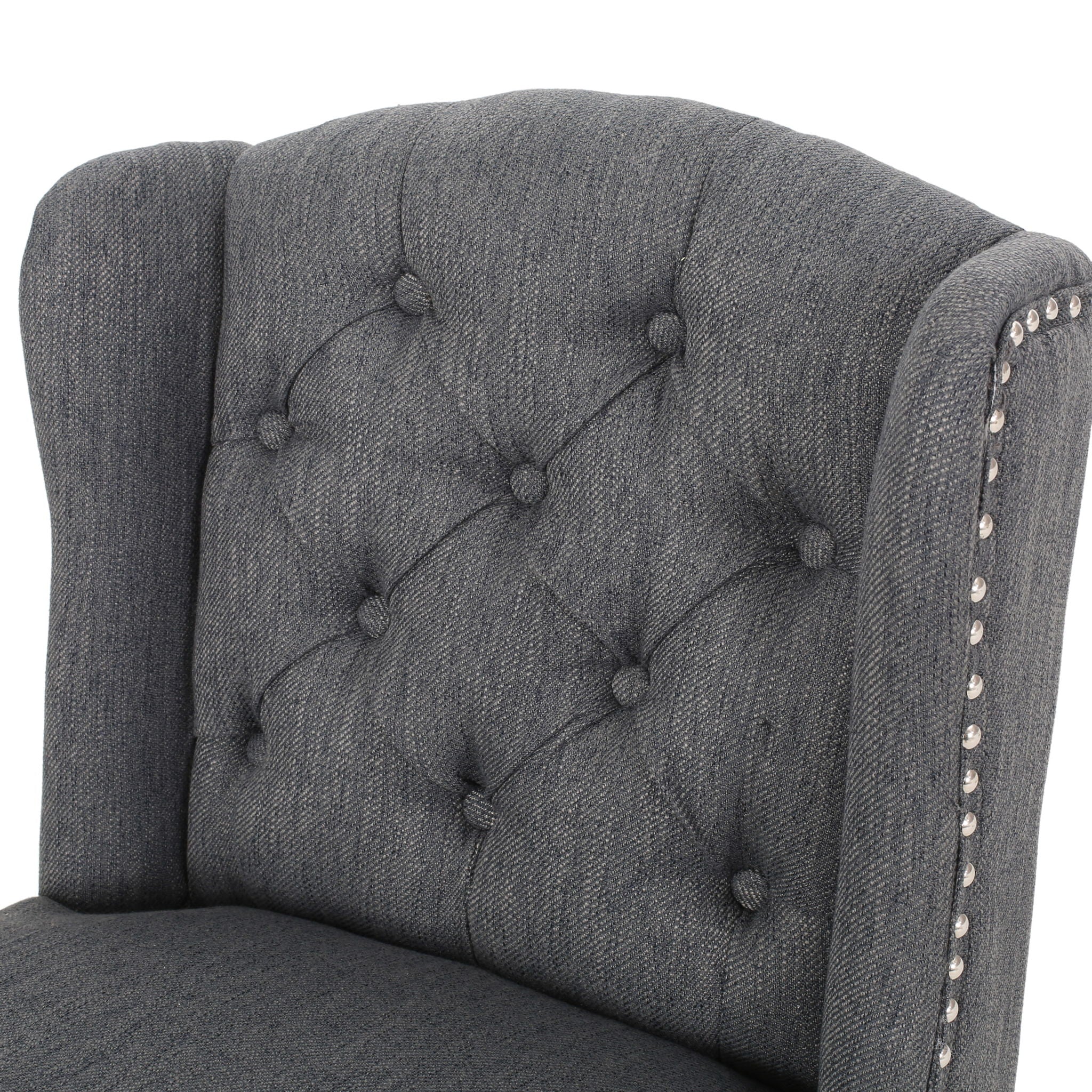 Vienna - Fabric Tufted Counter Stool With Nailhead Accents (Set of 2)
