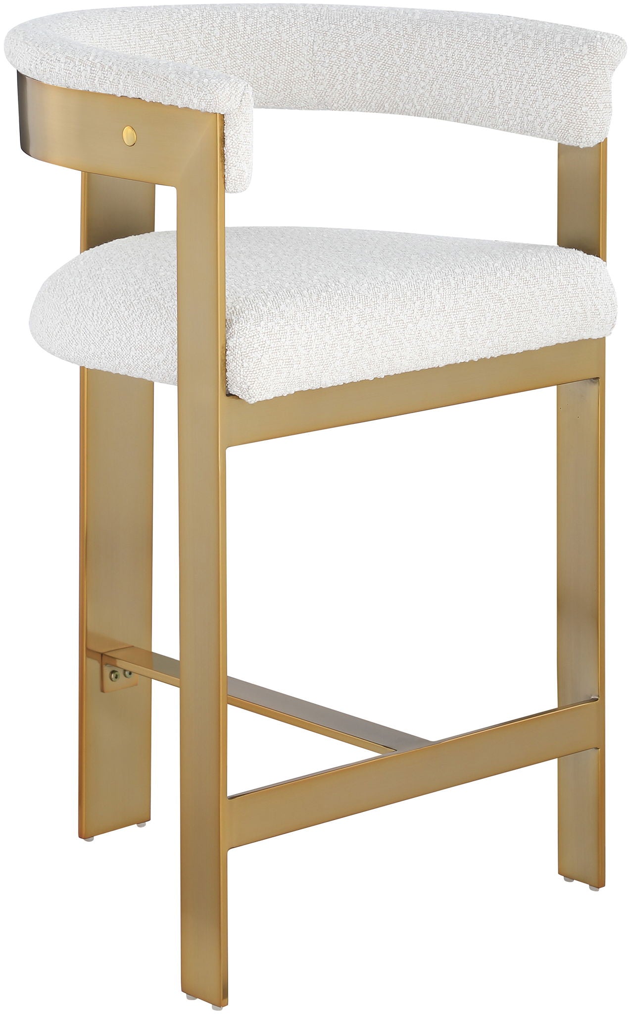 Romeo - Boucle Counter Stool With Gold Base (Set of 2)