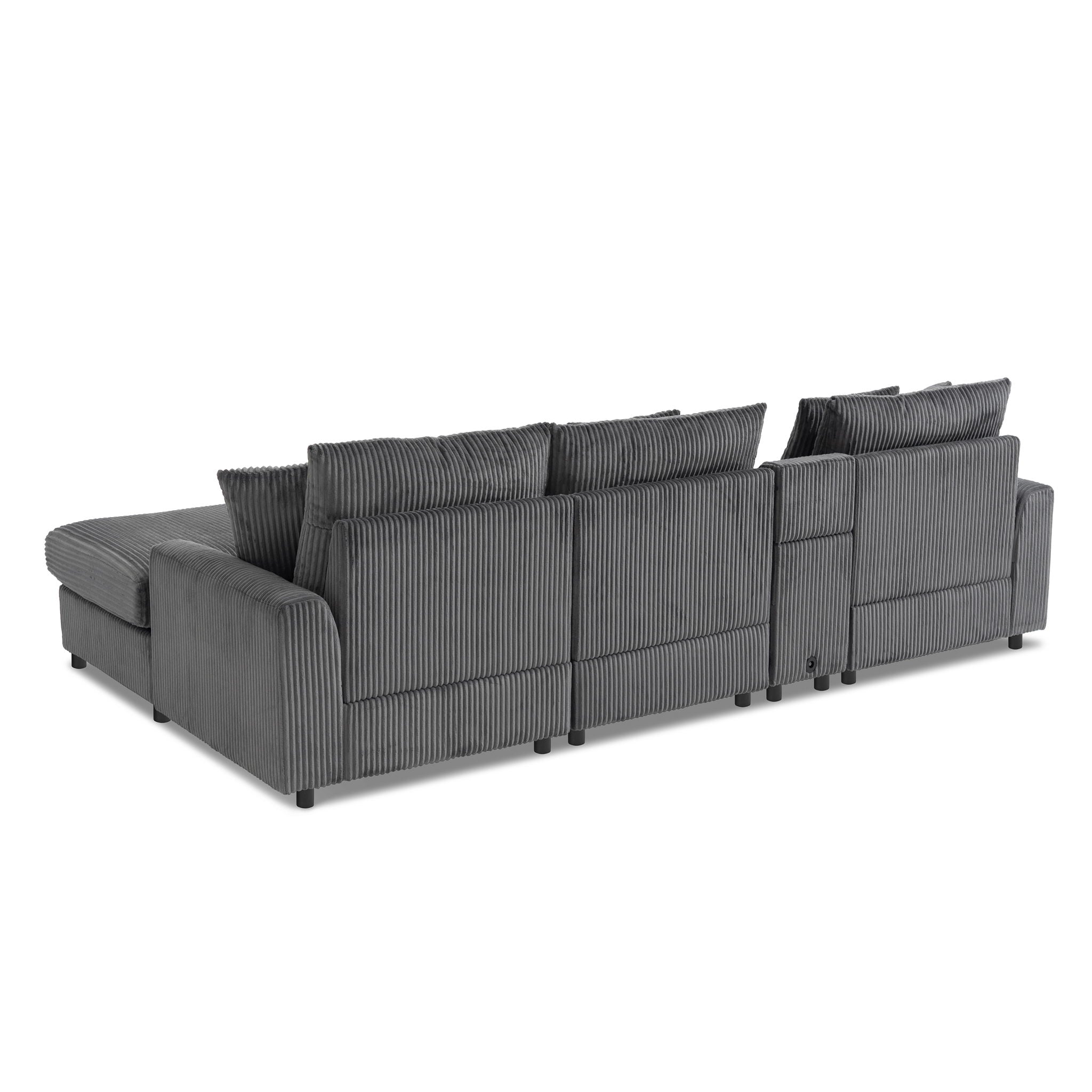 Sectional With Bluetooth Speakers L Shaped Couch With Console USB Charger, Cup Holders Storage Ottoman Deep And Wide Seat Cloud Sofa - Best Buy Furniture
