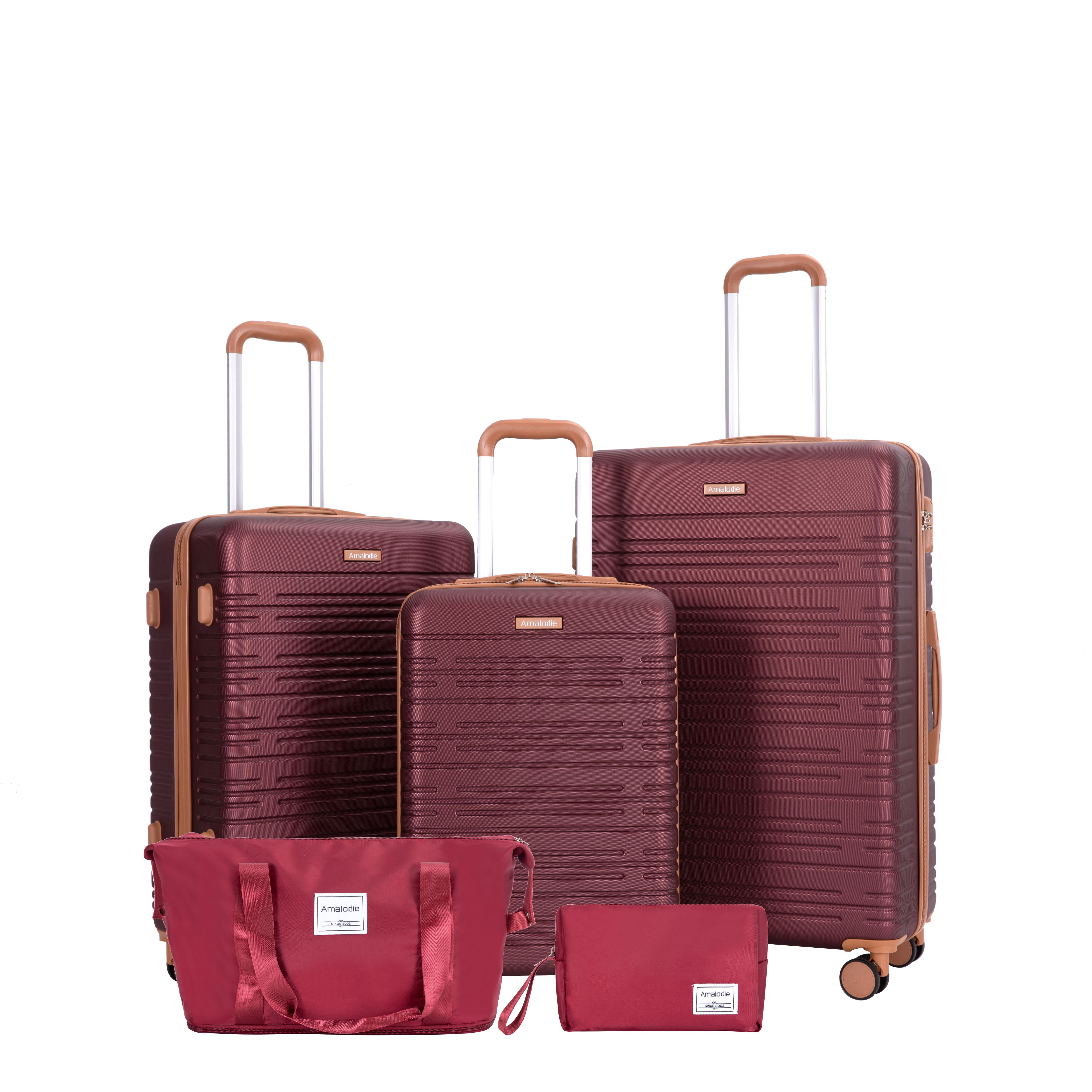 5 Piece Set Hard Case Spinner Wheels Luggage Sets With Tsa Lock