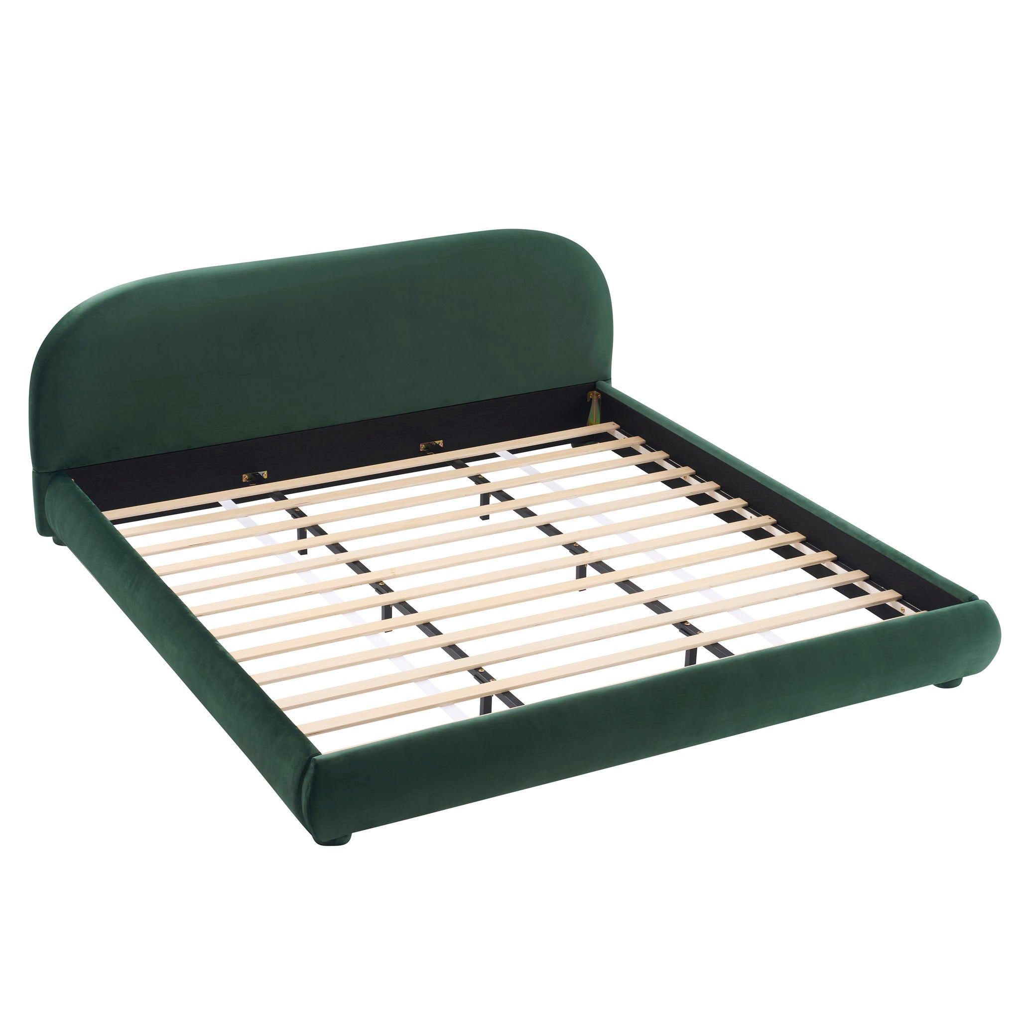 Upholstered Simple Modern Bedroom Bed With Curved Headboard