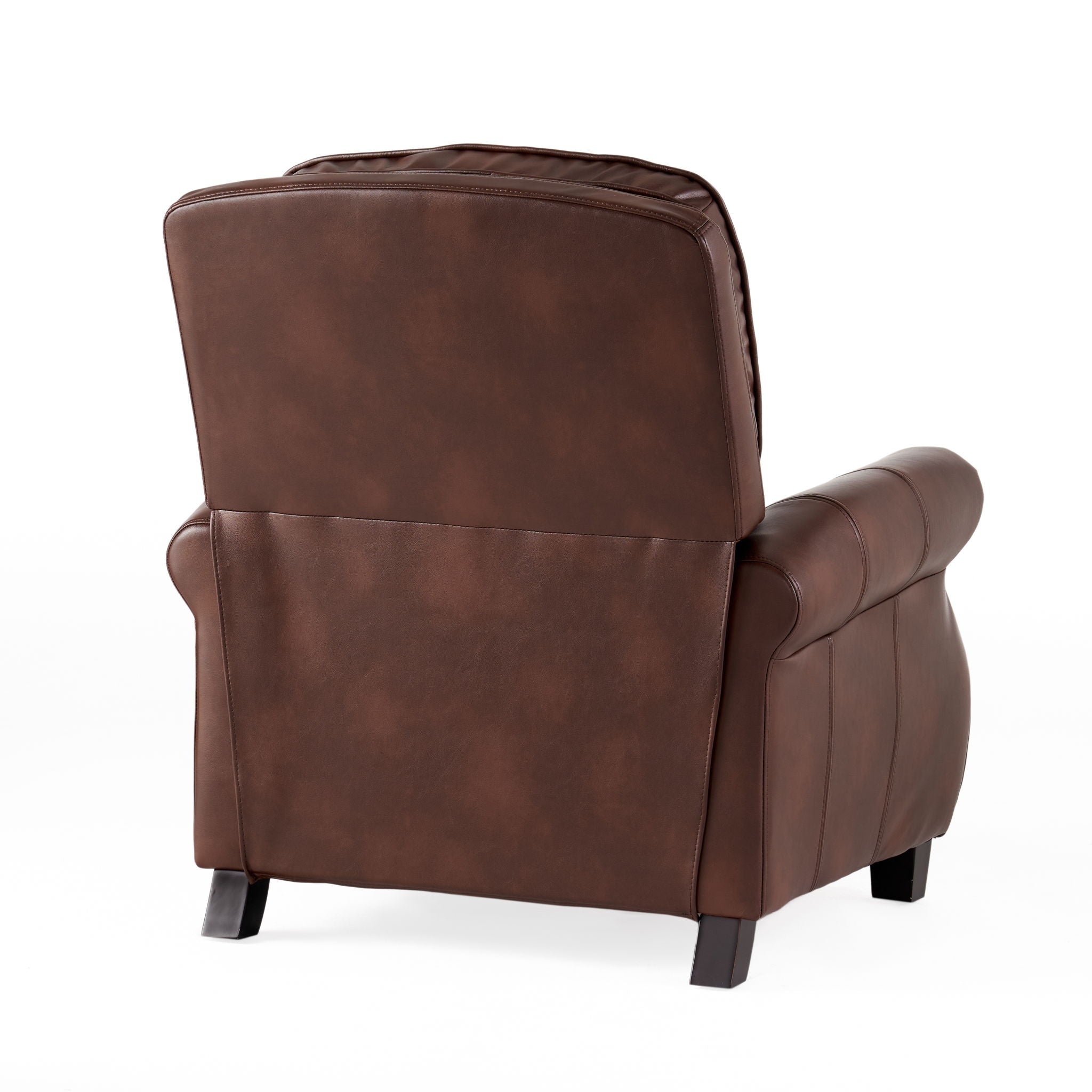 Neville - Recliner Chair With Push Back Function And Birch Wood Legs - Brown