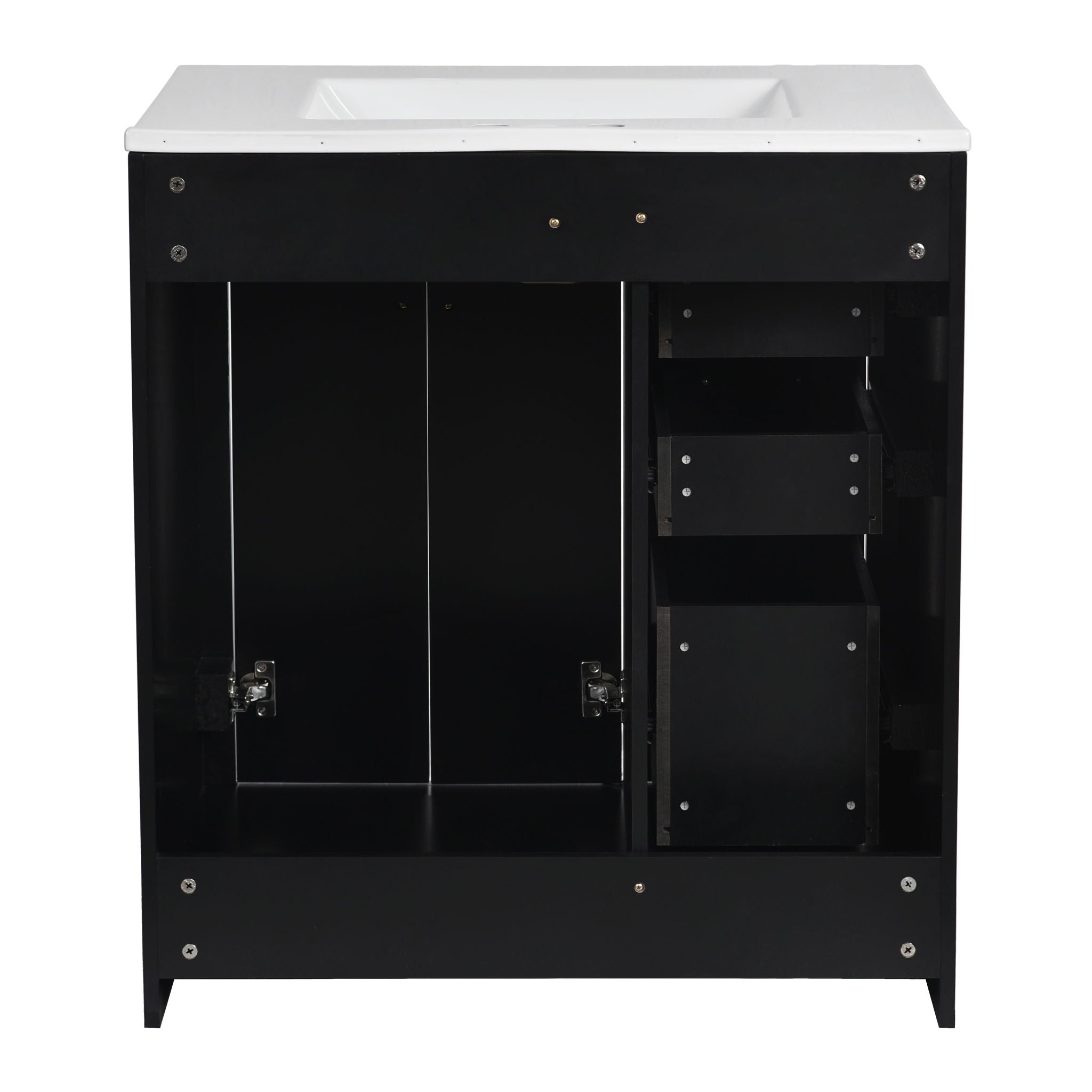 Bathroom Vanity Set With Sink, Storage Cabinet With Drawers & Soft Closing Doors