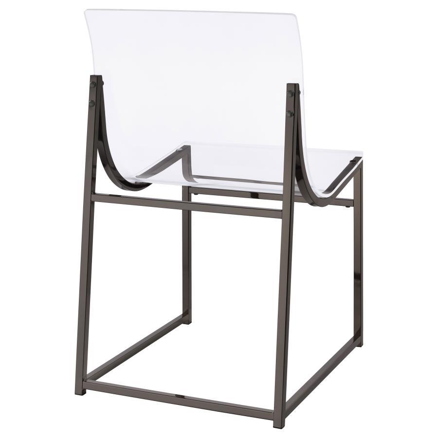 Jillian - 5 Piece Round Mirror Top Dining Set - Black Nickel