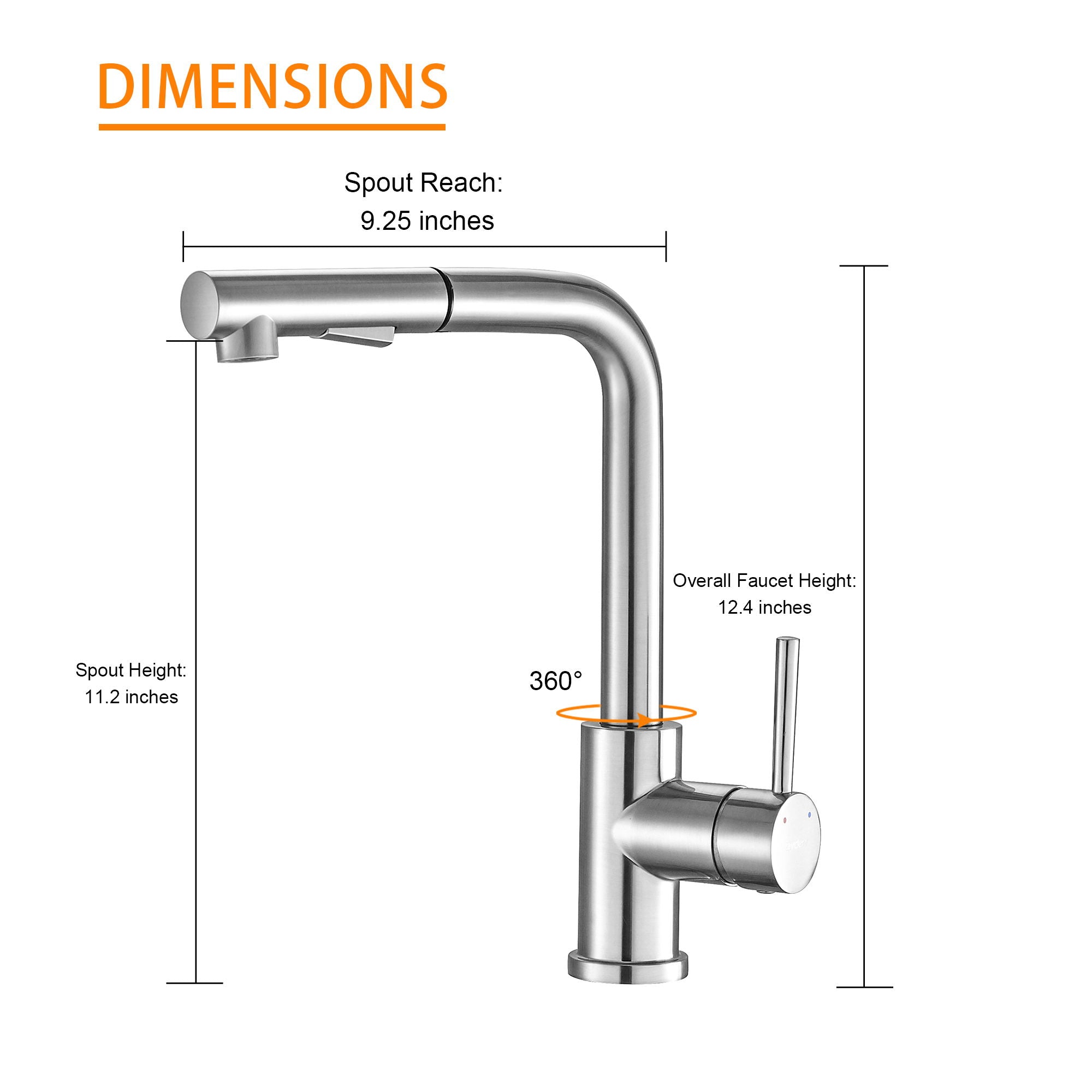 Kitchen Faucet With Pull Down Sprayer - Brushed Nickel
