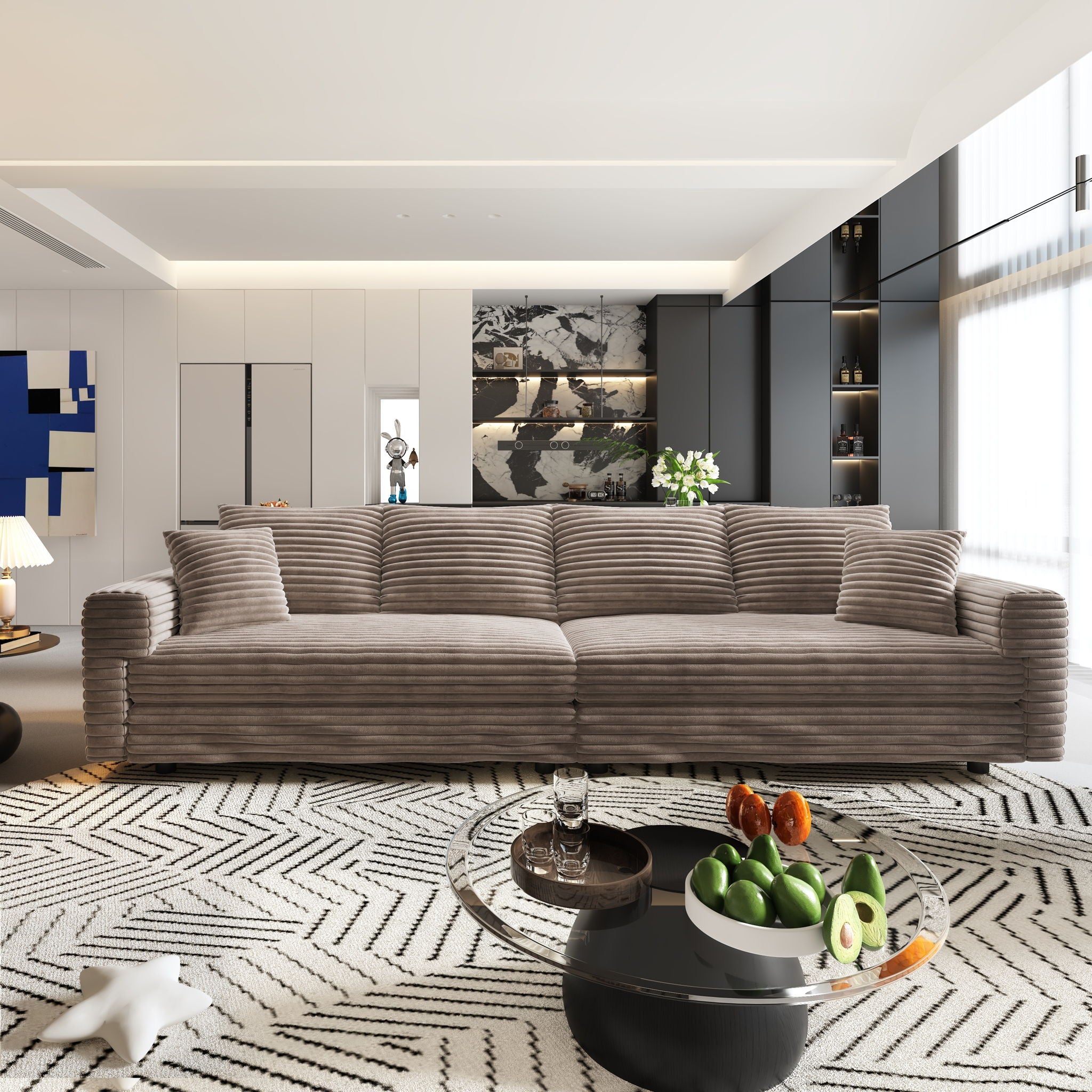 4 Seat Sofa, Deep Seat Couches With Soft Pillows