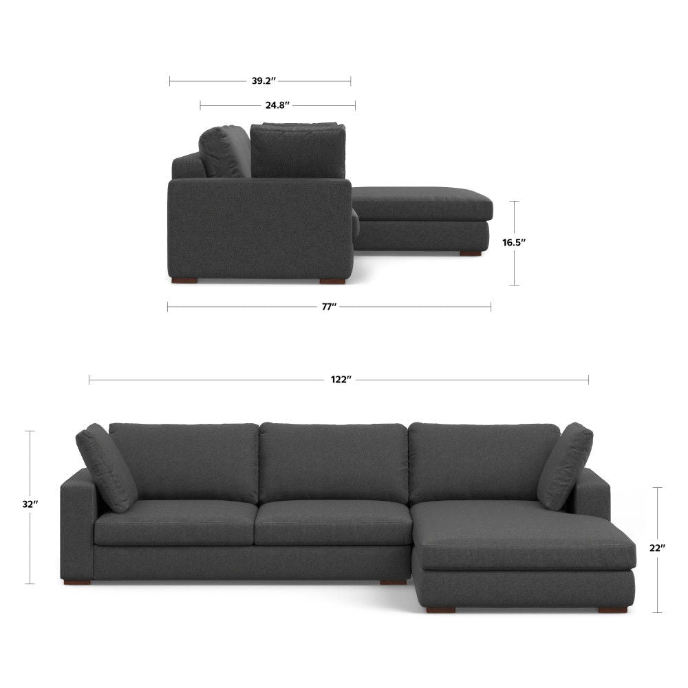 Charlie - Upholstered Deep Seater Sectional Sofa - Best Buy Furniture