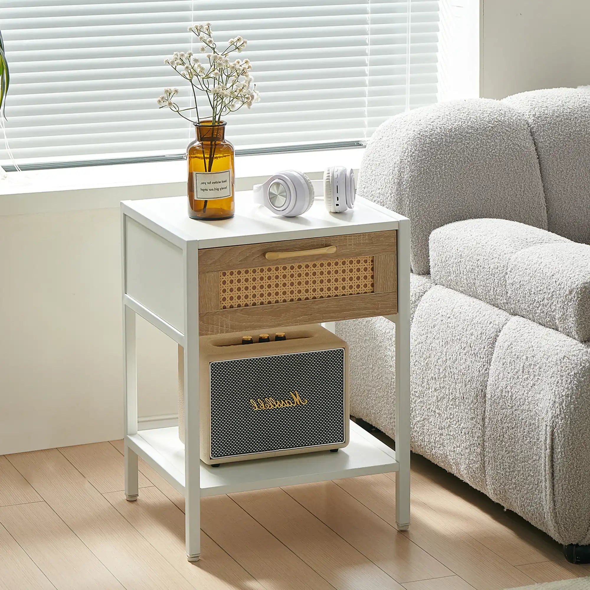 Zeva Modern Rattan Nightstand