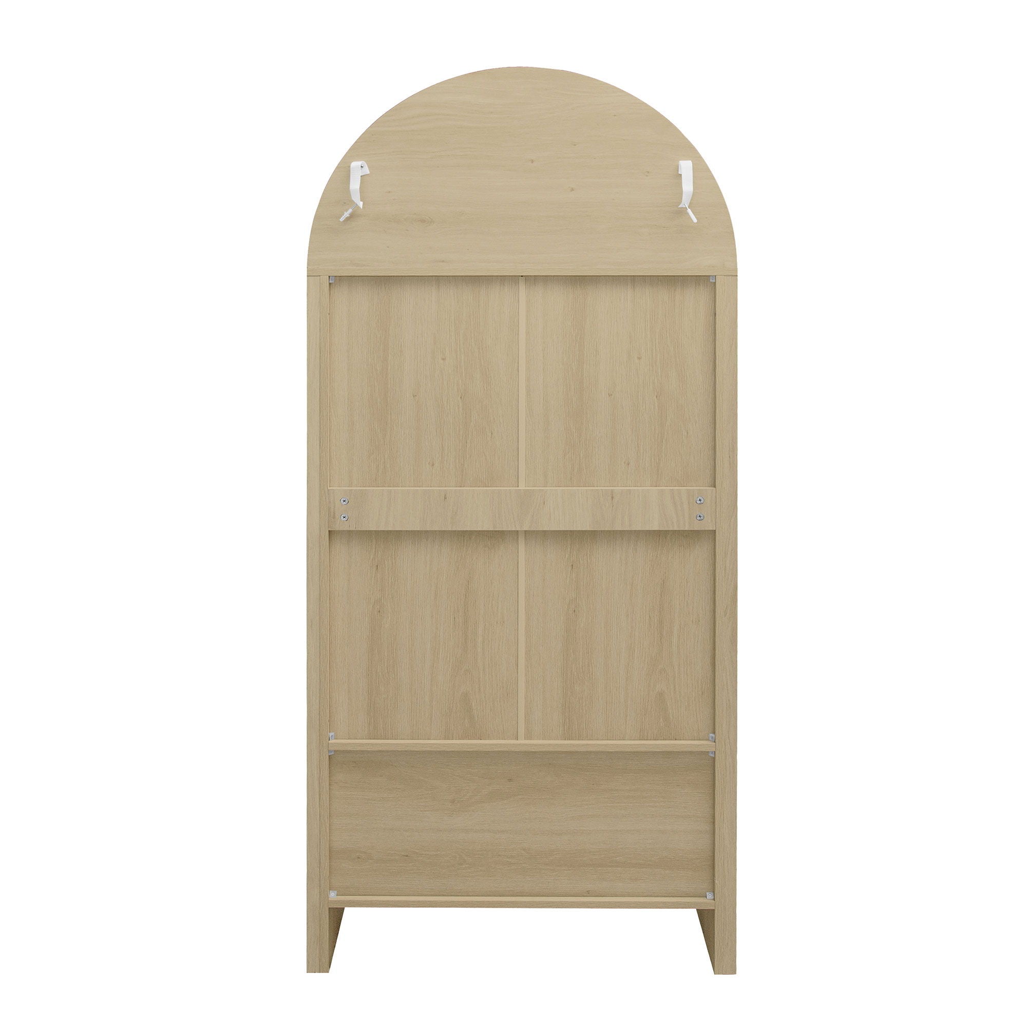Tall Arched Kitchen Pantry, Modern Farmhouse Wood Kitchen Storage Cabinets, Arched Storage Display Cabinet With Adjustable Shelves, Versatile Cupboard For Kitchen, Dining Room, Living Room - Natural