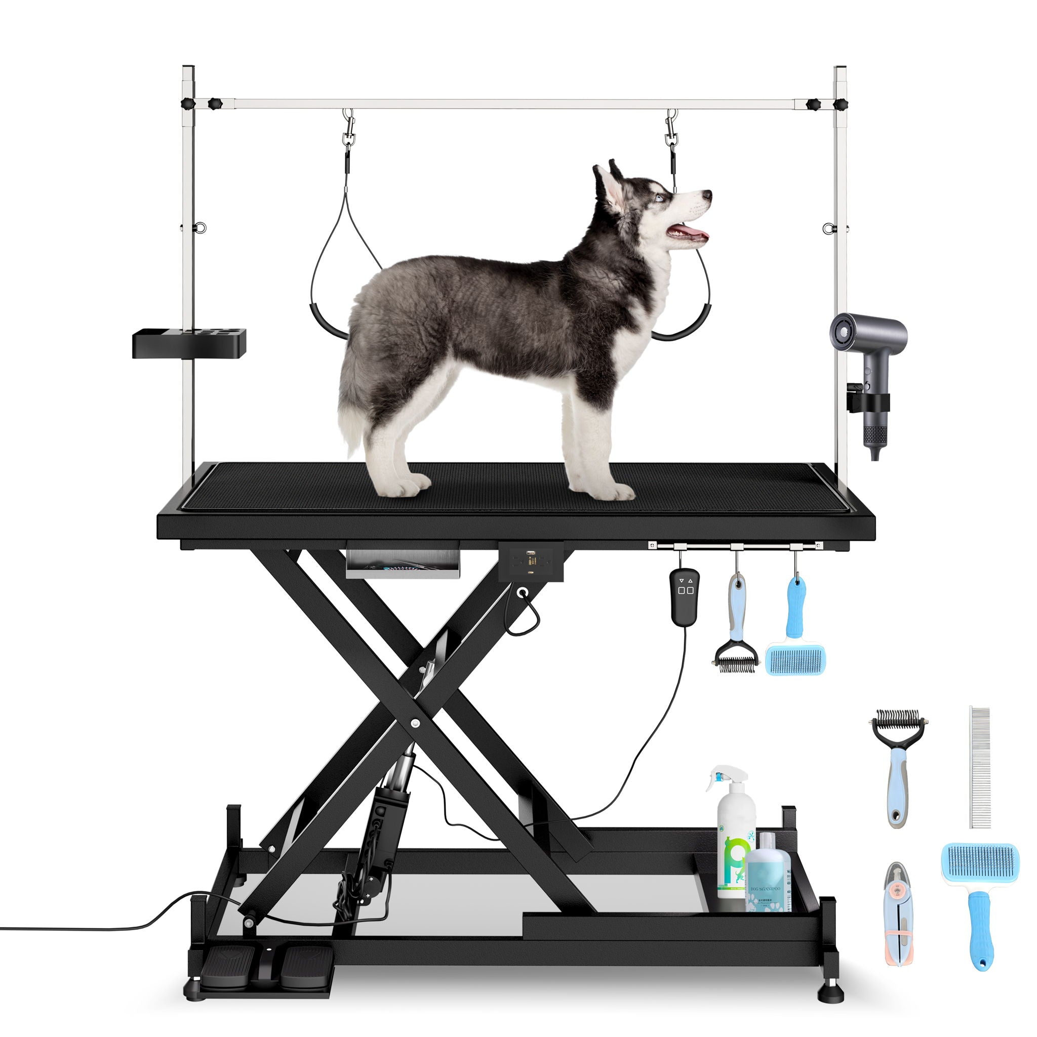 Super Deluxe Electric Pet Grooming Table, Height Adjustable