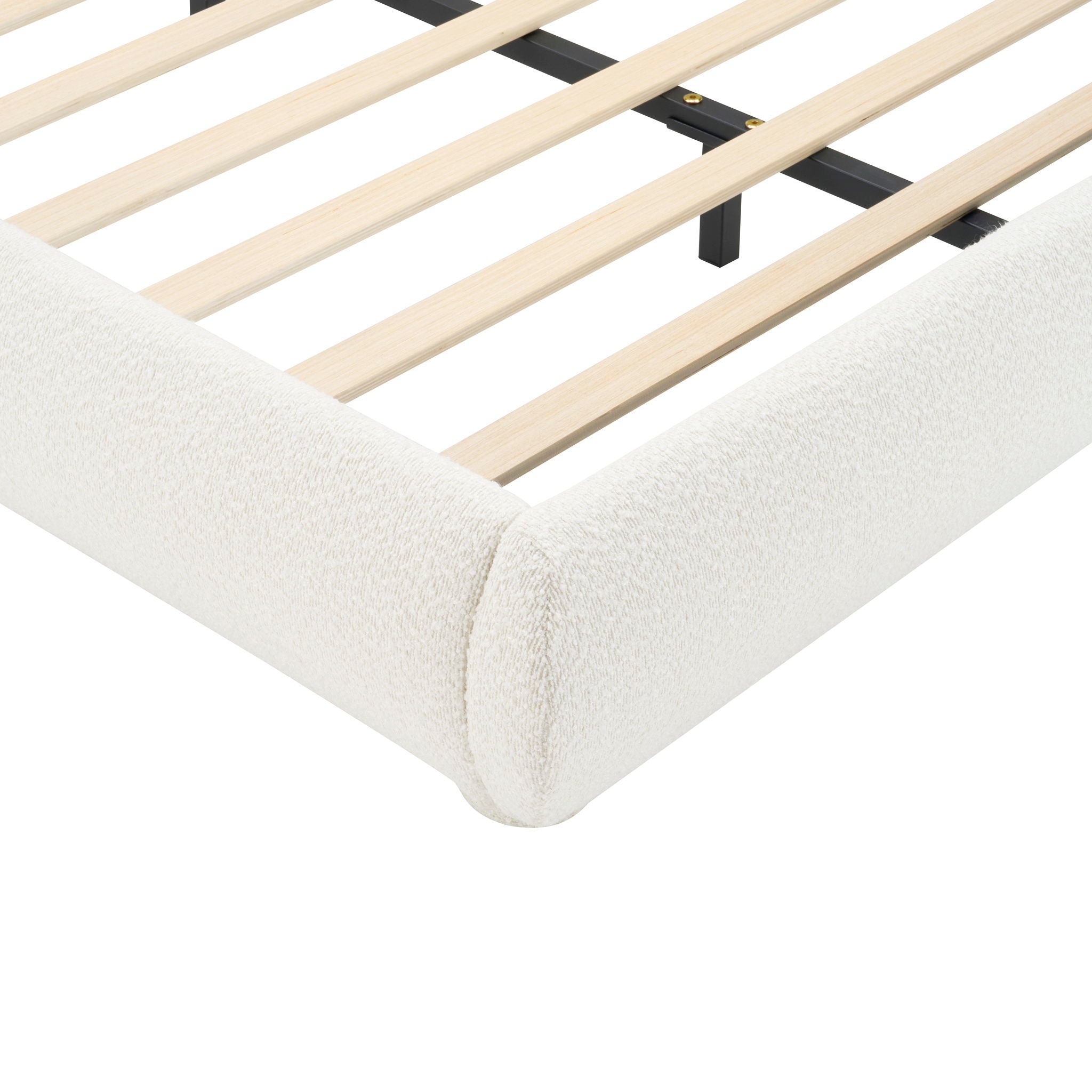 Upholstered Simple Modern Bedroom Bed With Curved Headboard