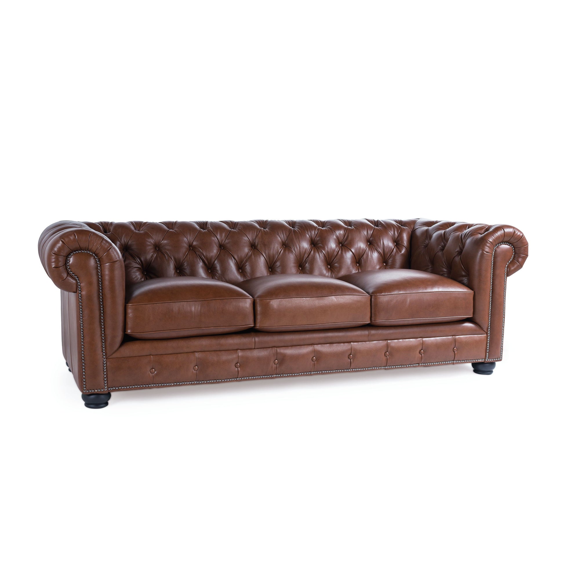 Traditional Tufted Leather Chesterfield Nailhead Sofa - Best Buy Furniture