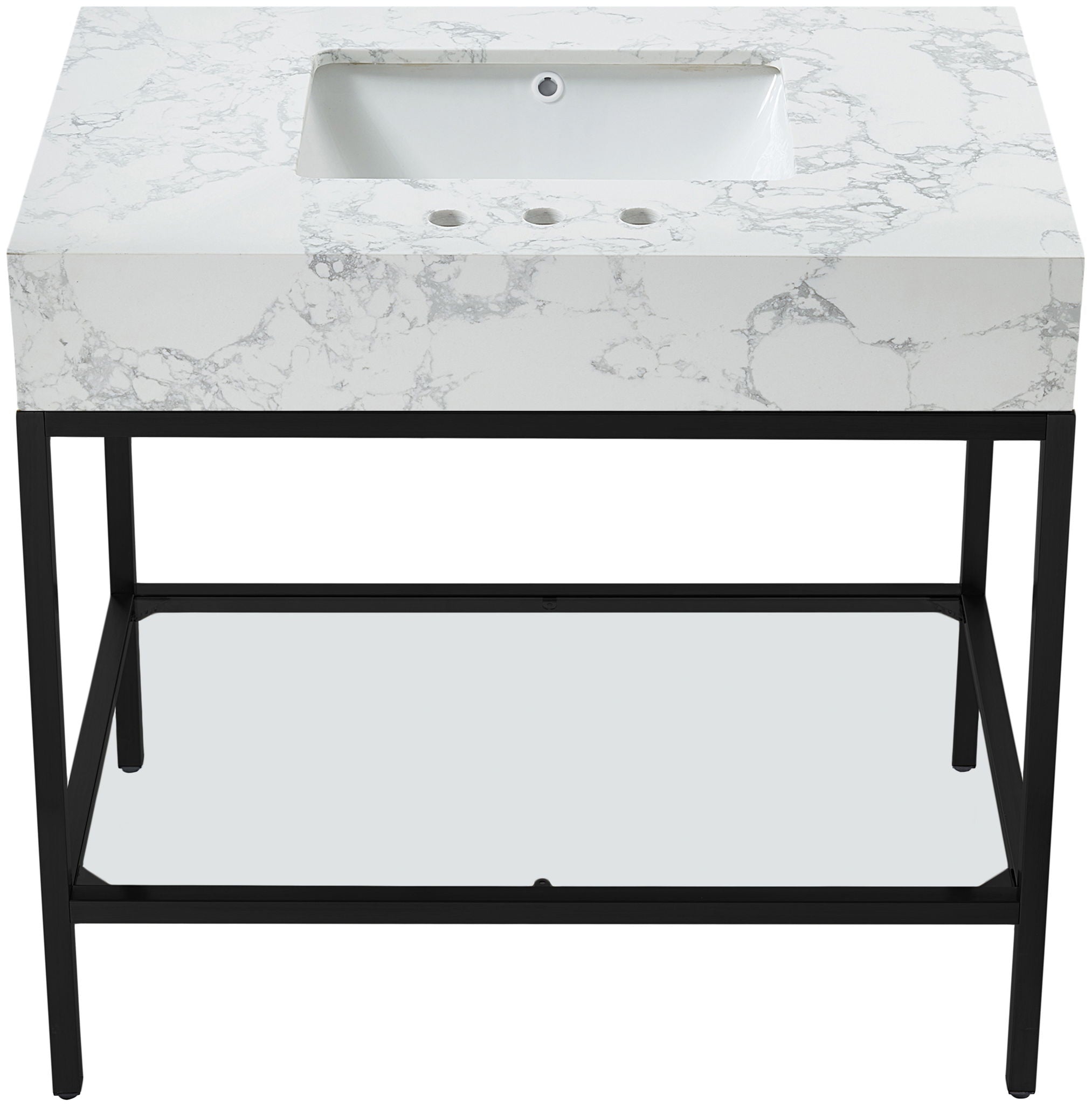 Marmo - Engineered Marble Bathroom Vanity With Black Base