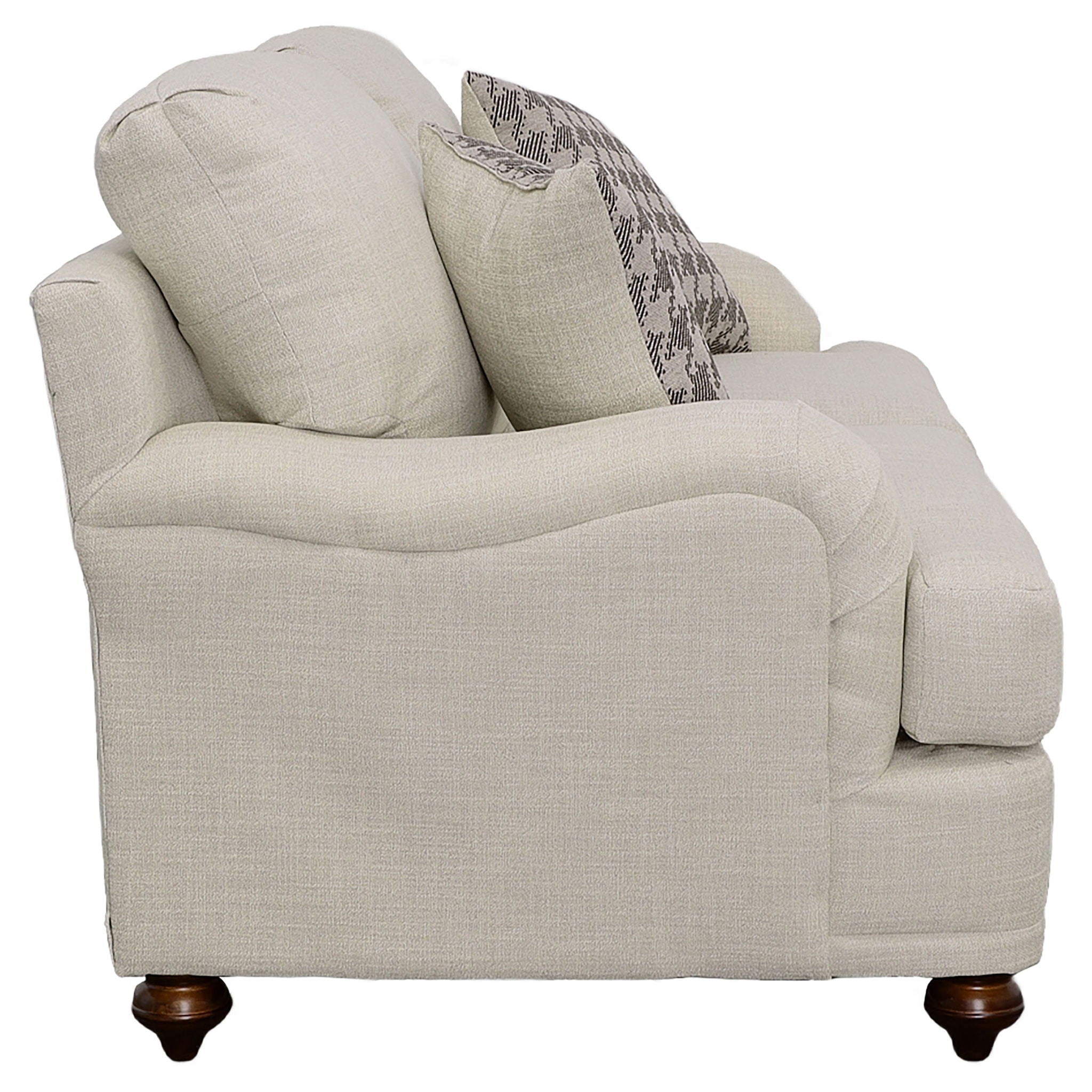 Glenn - Upholstered English Arm Loveseat - Light Gray