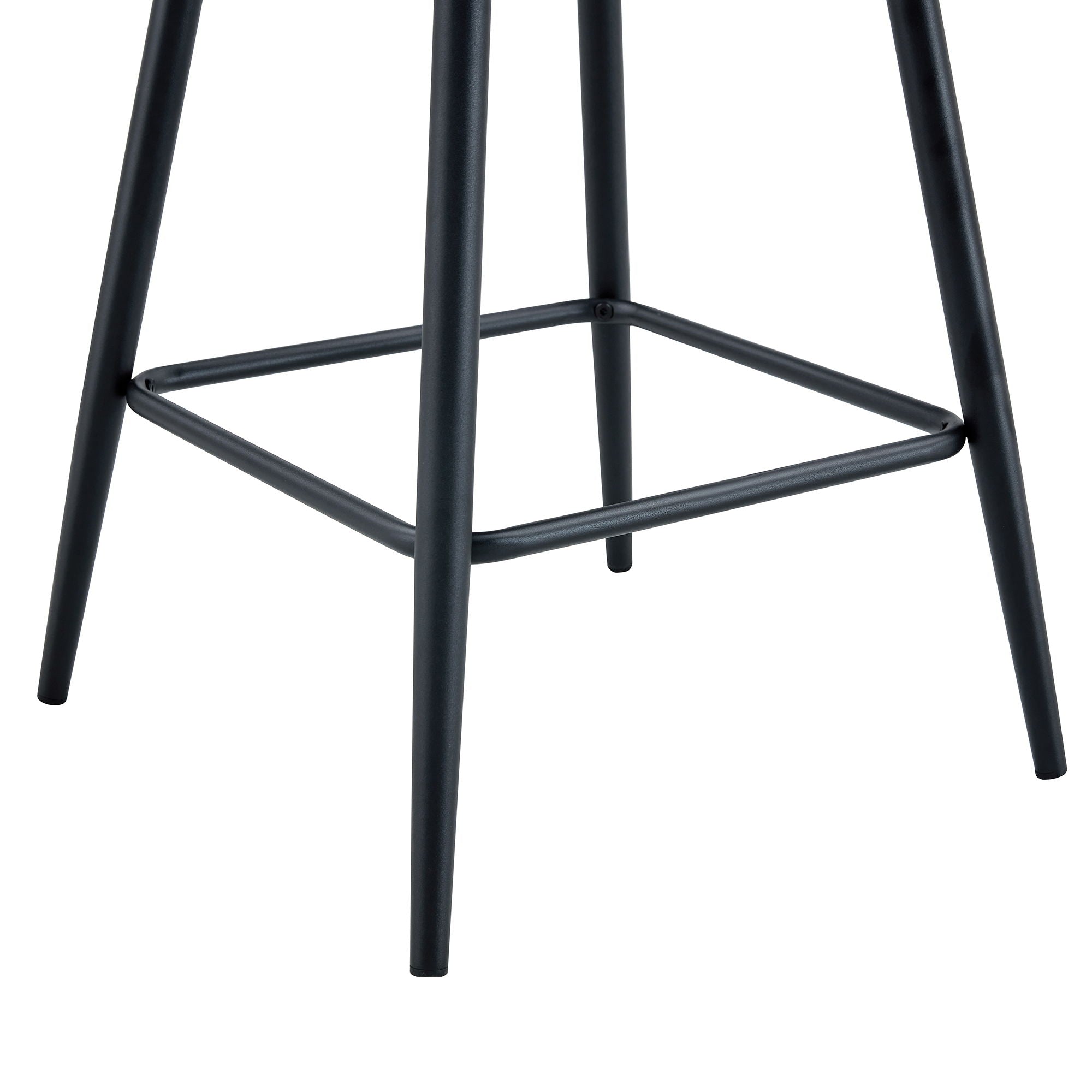 Modern Black Pu Bar Chair Rounded Backrest (Set of 2)