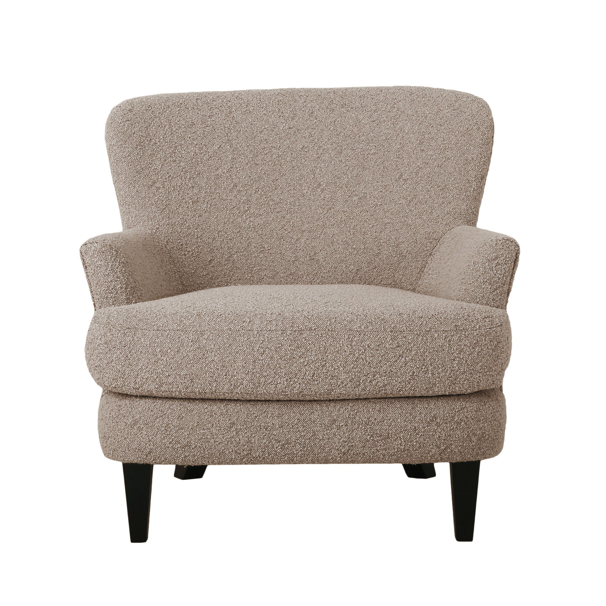 Melodique - Boucle Fabric Upholstered Club Chair With Tapered Legs