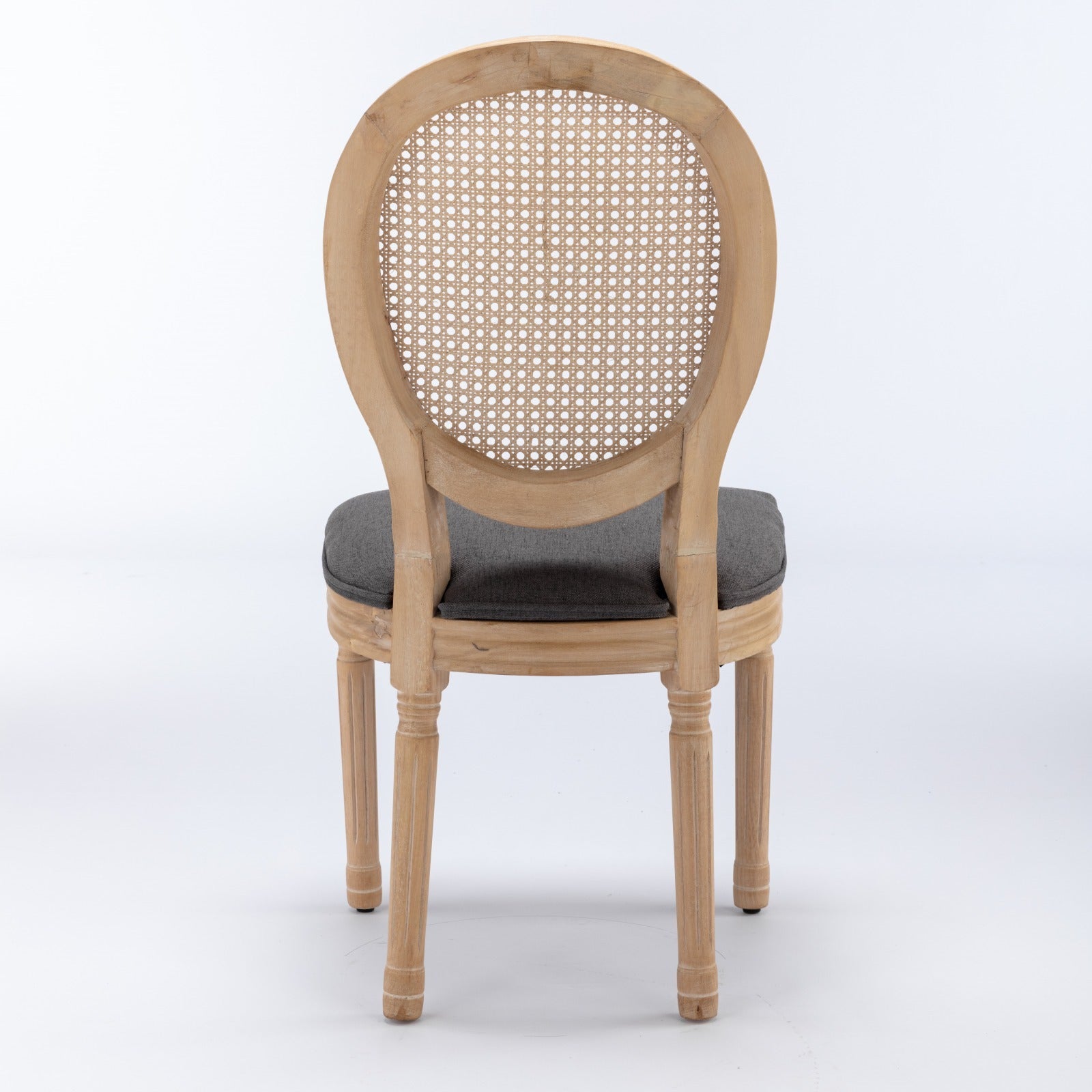 A&A Furniture French Style Solid Wood Frame Dining Chair Set of 2 - Gray