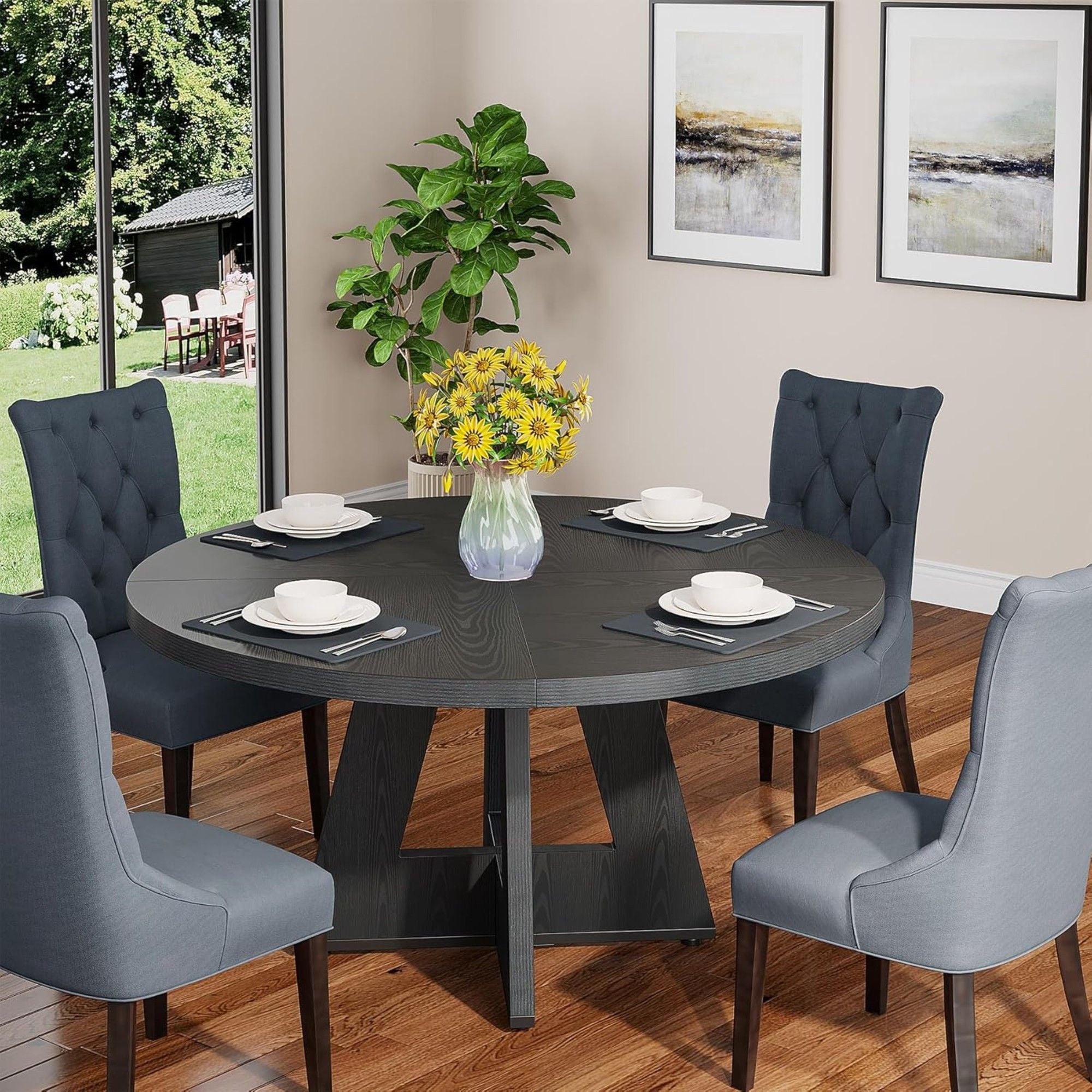Round Dining Cross Base Kitchen Table