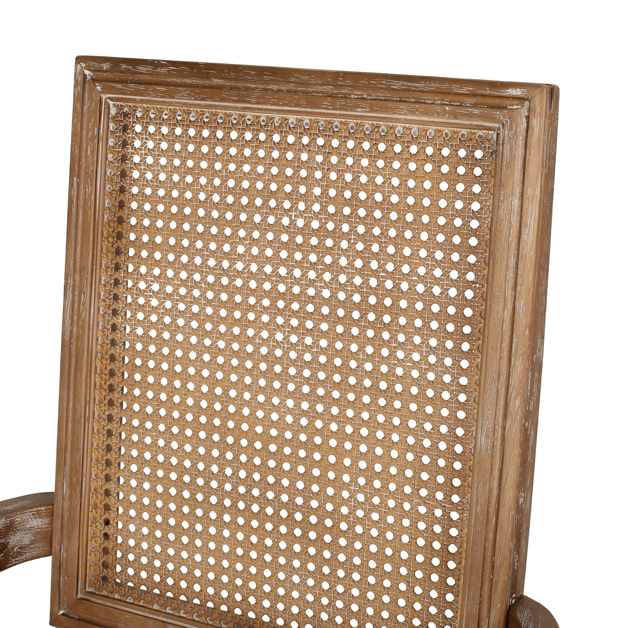 Elegant French Country Style Dining Chair With Cane Backrest