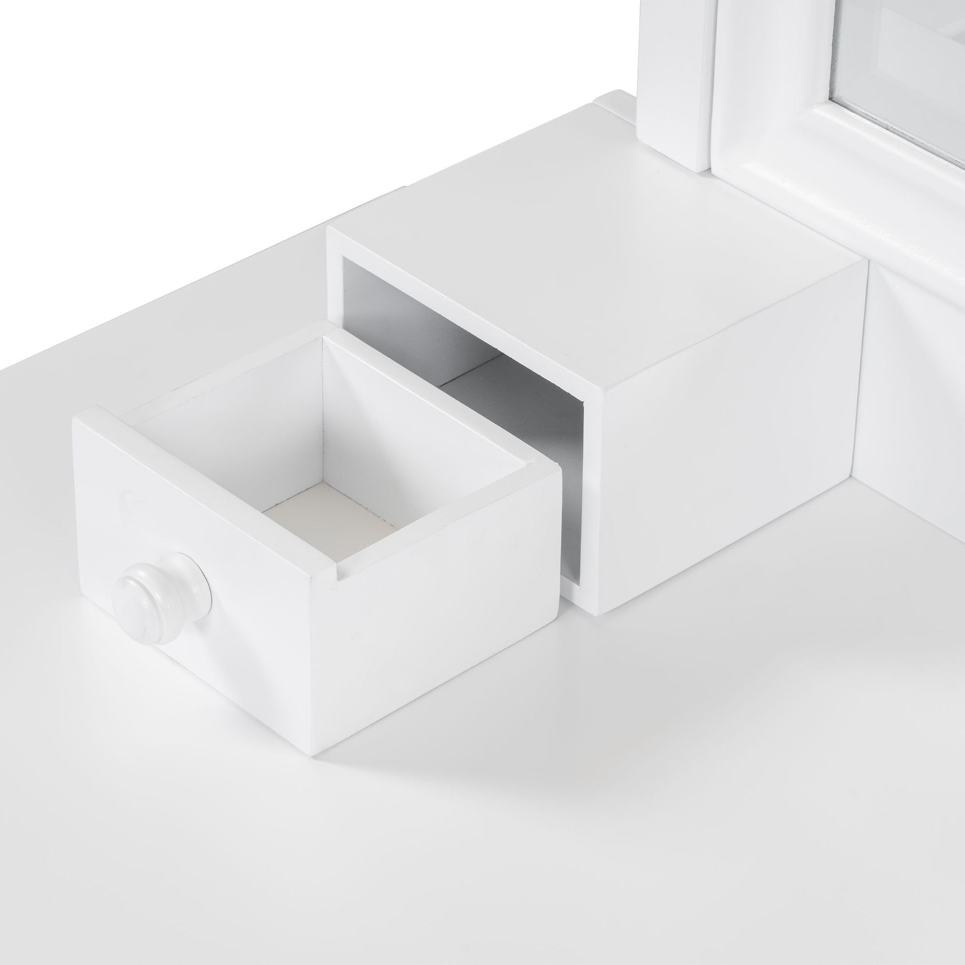 Elegant Makeup Vanity Desk With Adjustable Mirror And Storage And Construction - White - Best Buy Furniture