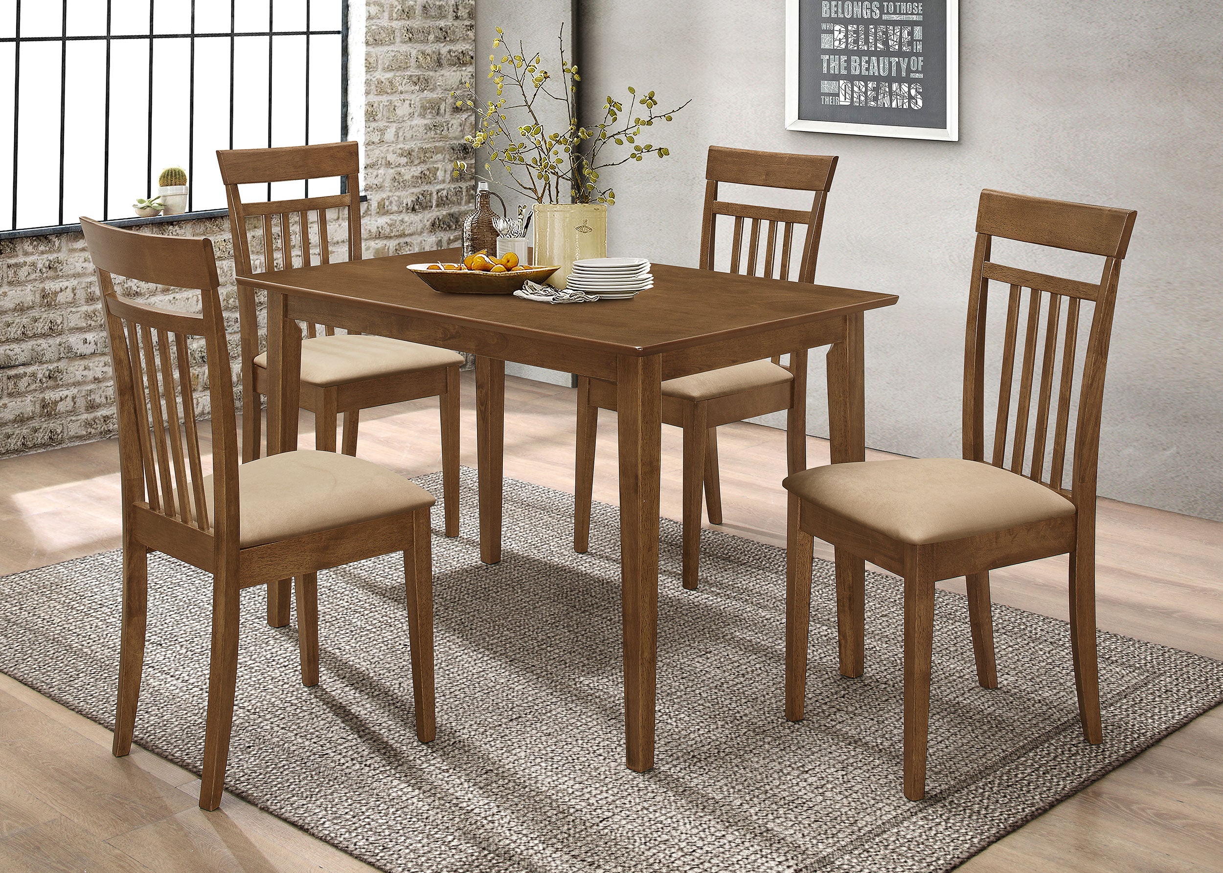 Robles 5-piece Rectangular Dining Table Set Chestnut-CoasterEveryday