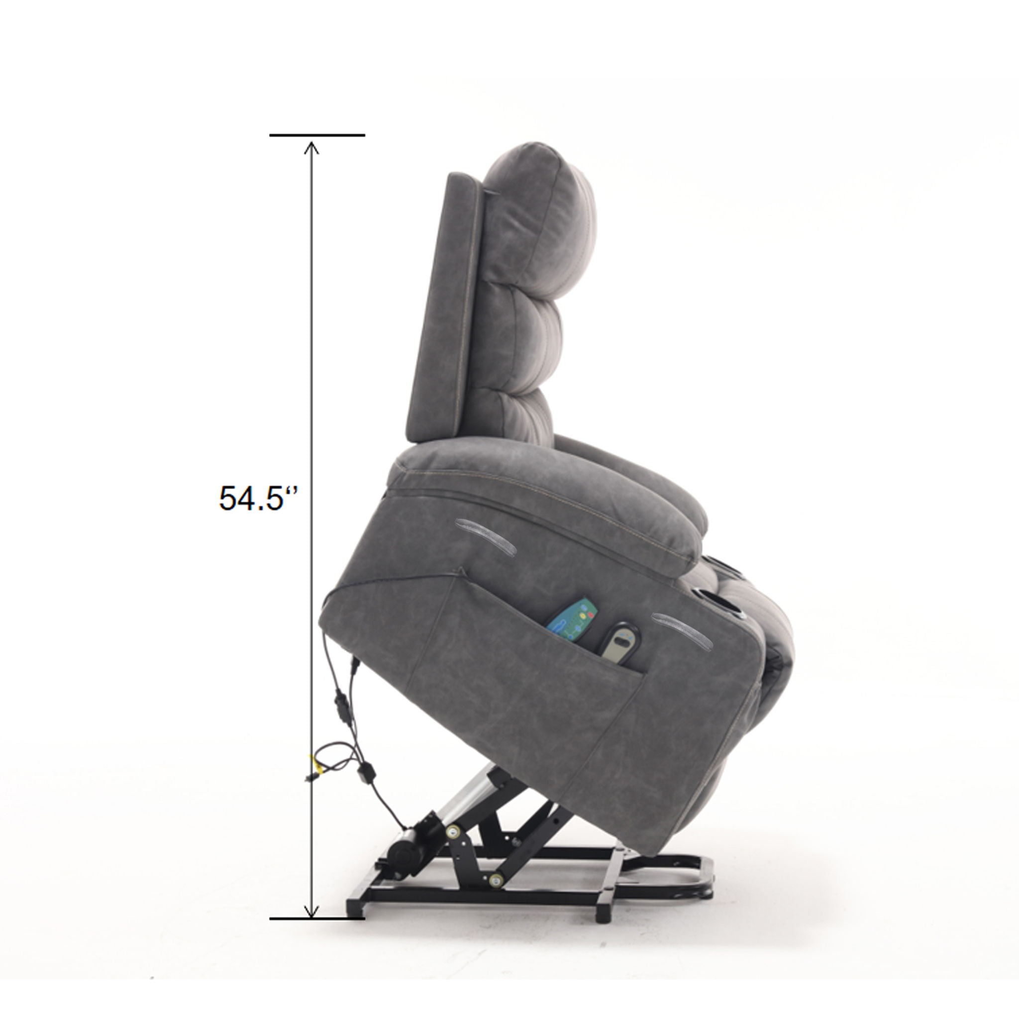 Large Size Electric Power Lift Recliner Chair Sofa With 8 Point Vibration Massage And Lumbar Heat