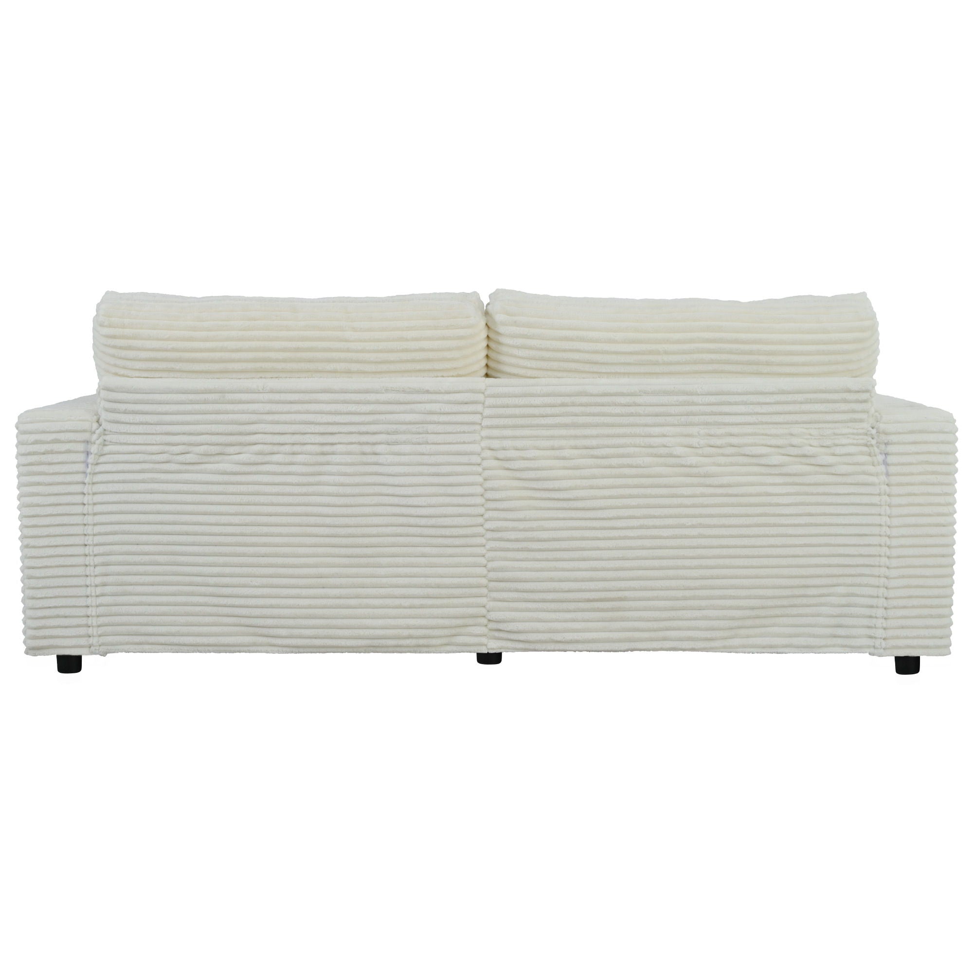 Oversized Loveseat Chaise With 2 USB Ports, 2 Cup Holders And 2 Throw Pillows
