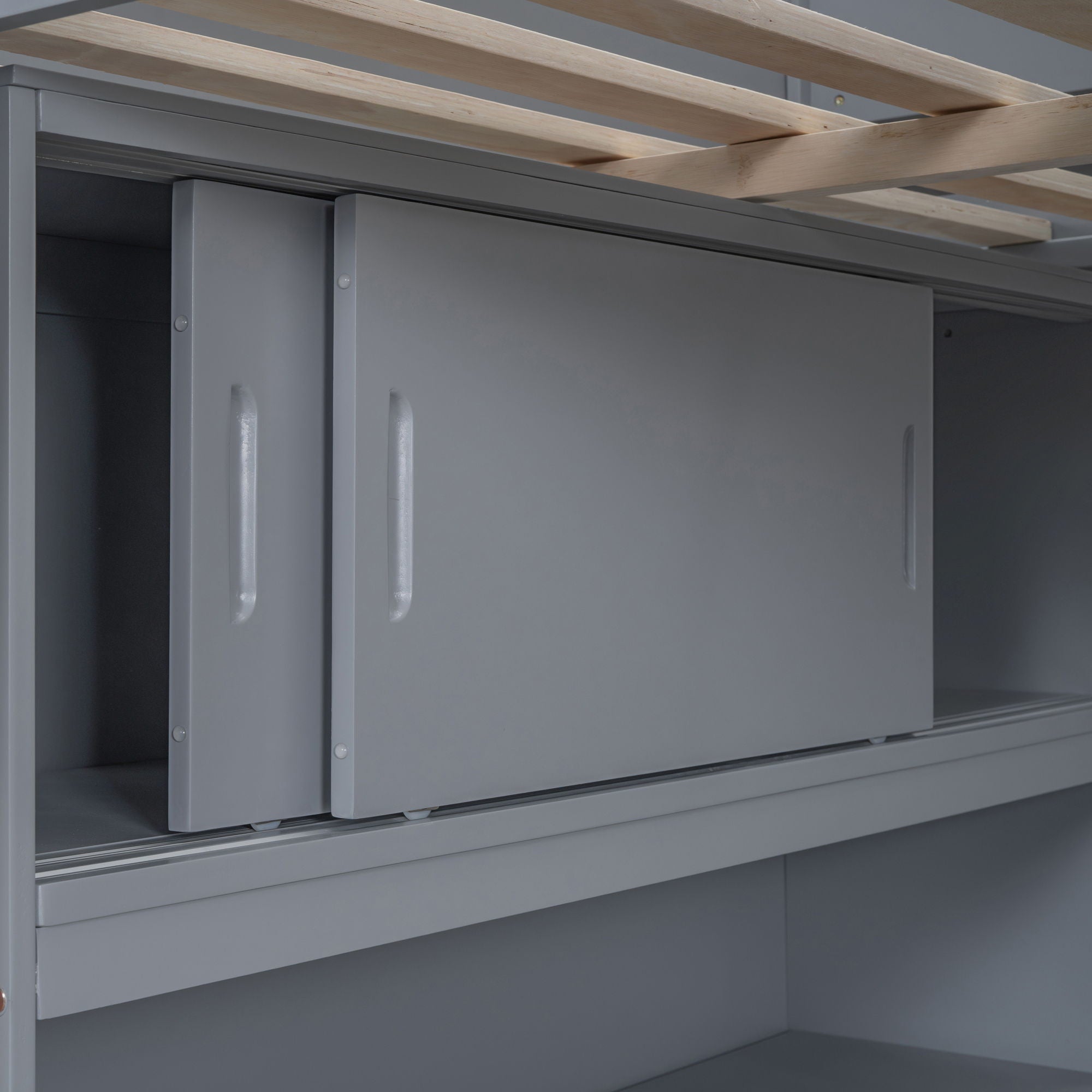 Modern Loft Bed With Desk And Shelves