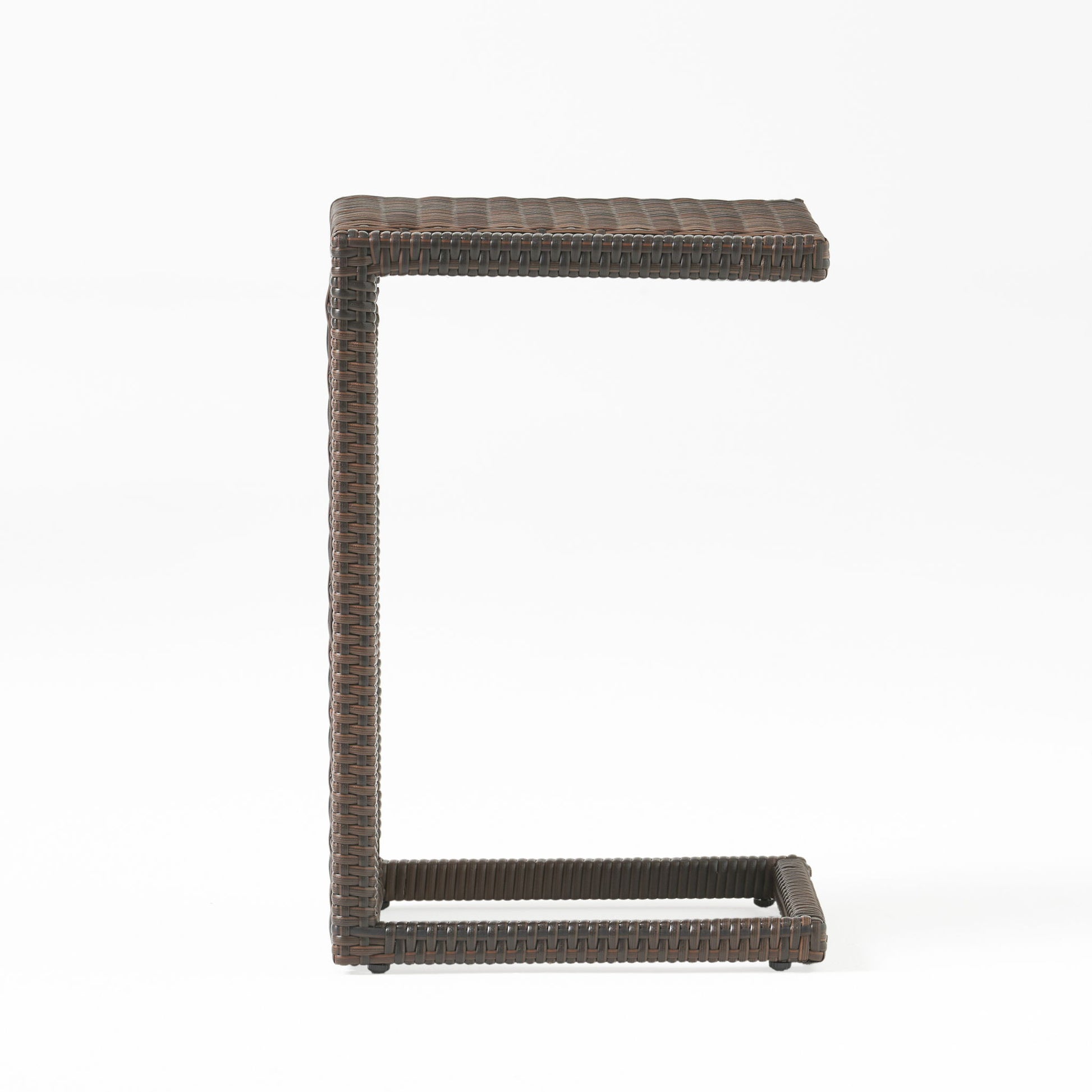 Bucharest - End Table C Shaped Side Table Rattan - Brown - Best Buy Furniture