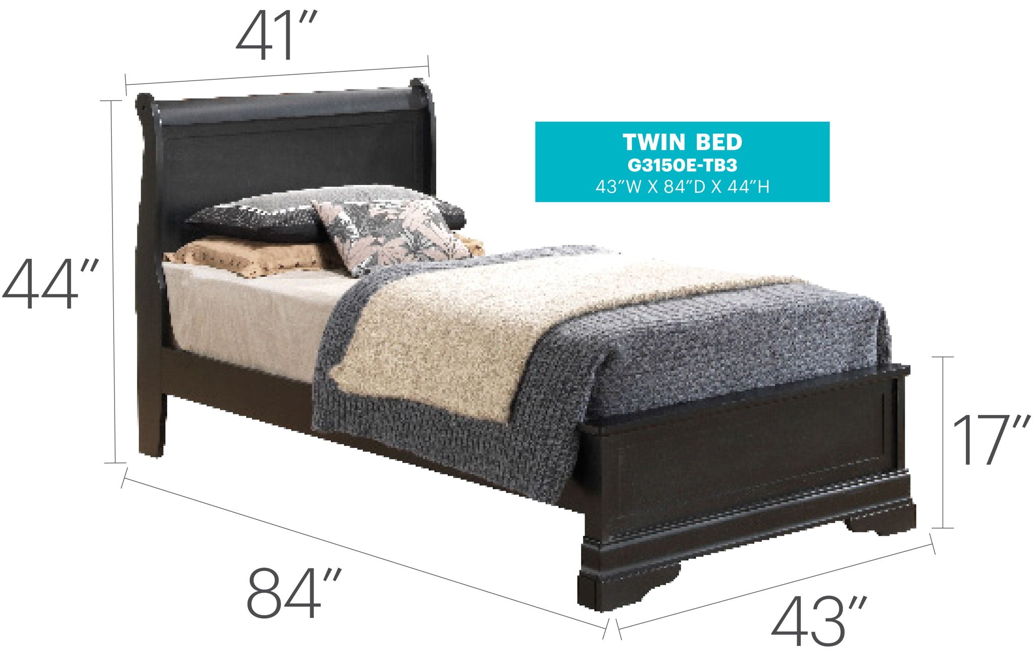Sleigh Bed With Low Footboard
