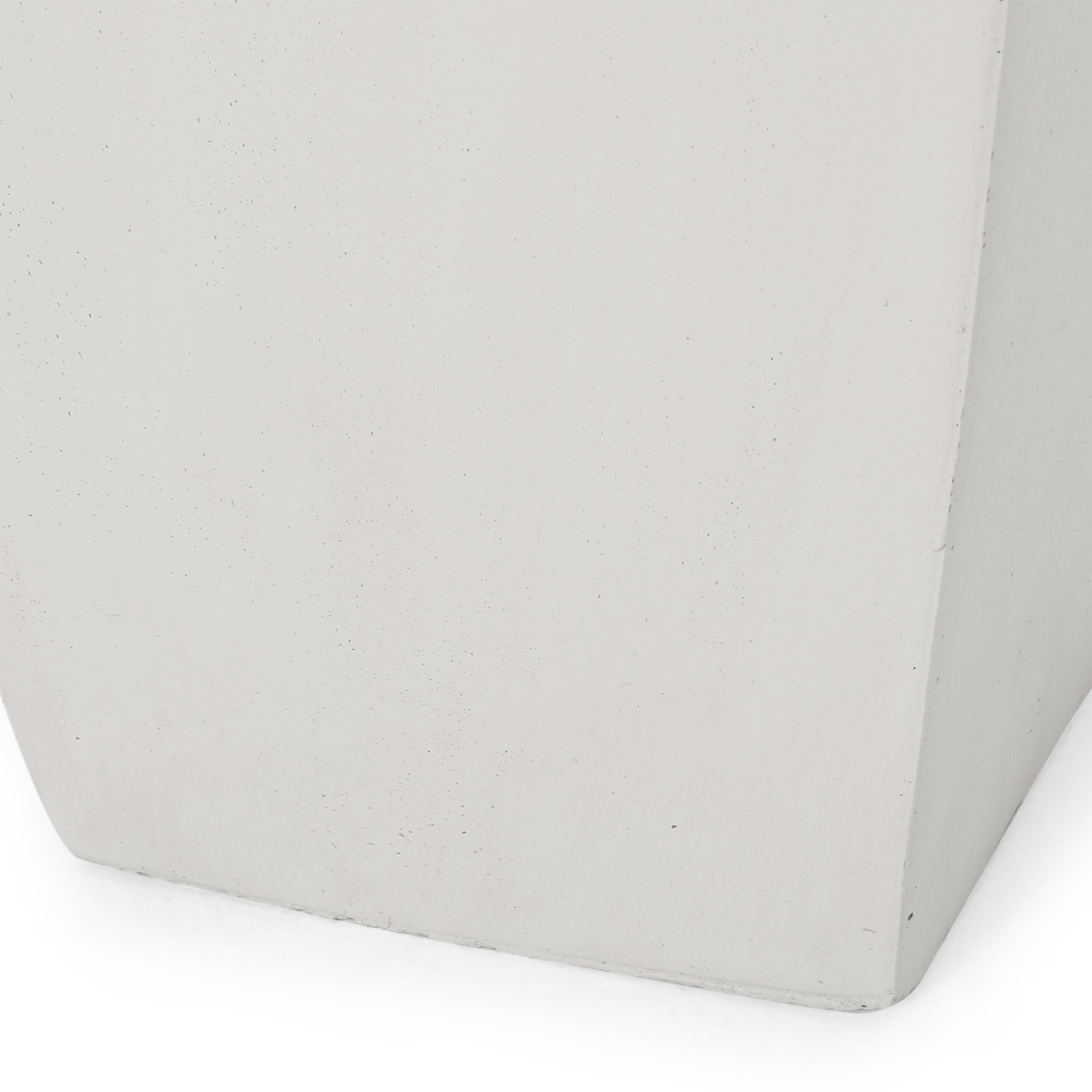 13" Outdoor Modern MGO Small Cast Stone Planter Matte White