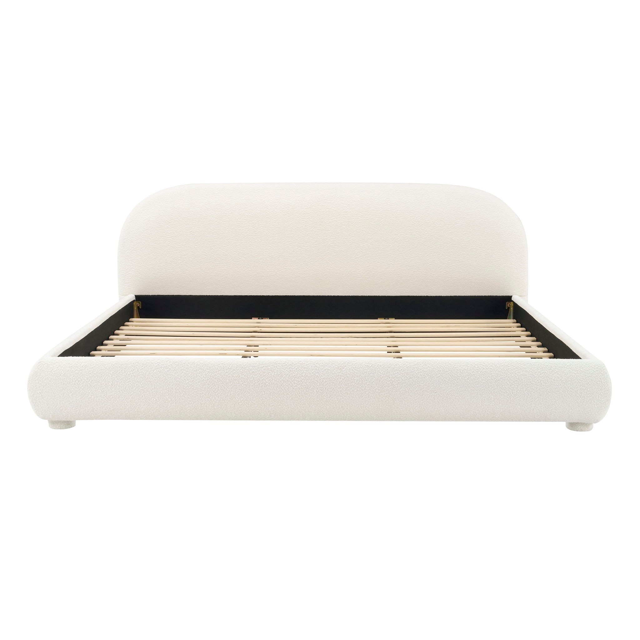 Upholstered Simple Modern Bedroom Bed With Curved Headboard