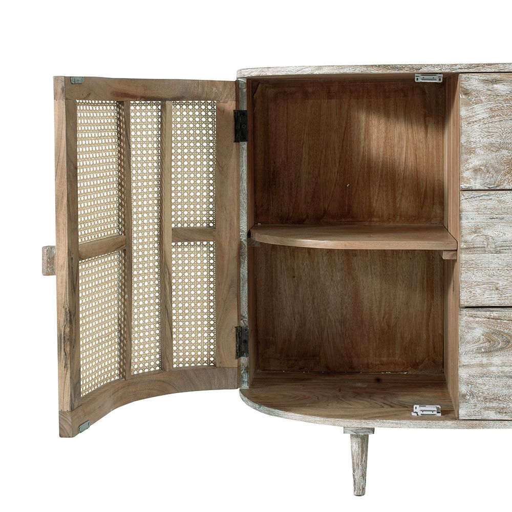 TV Console With Cane Doors - Multicolor - Best Buy Furniture